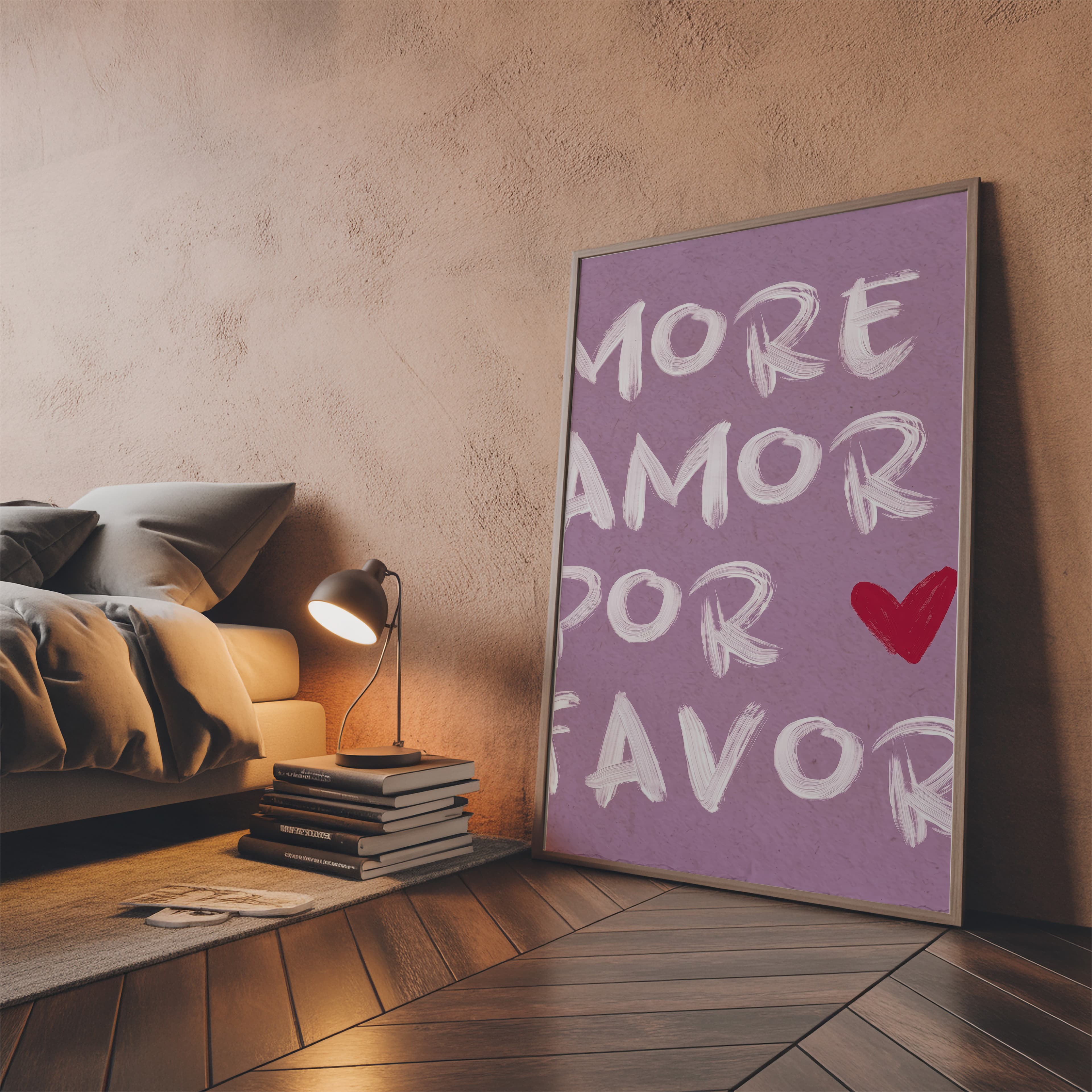 Purple Love Typography Print