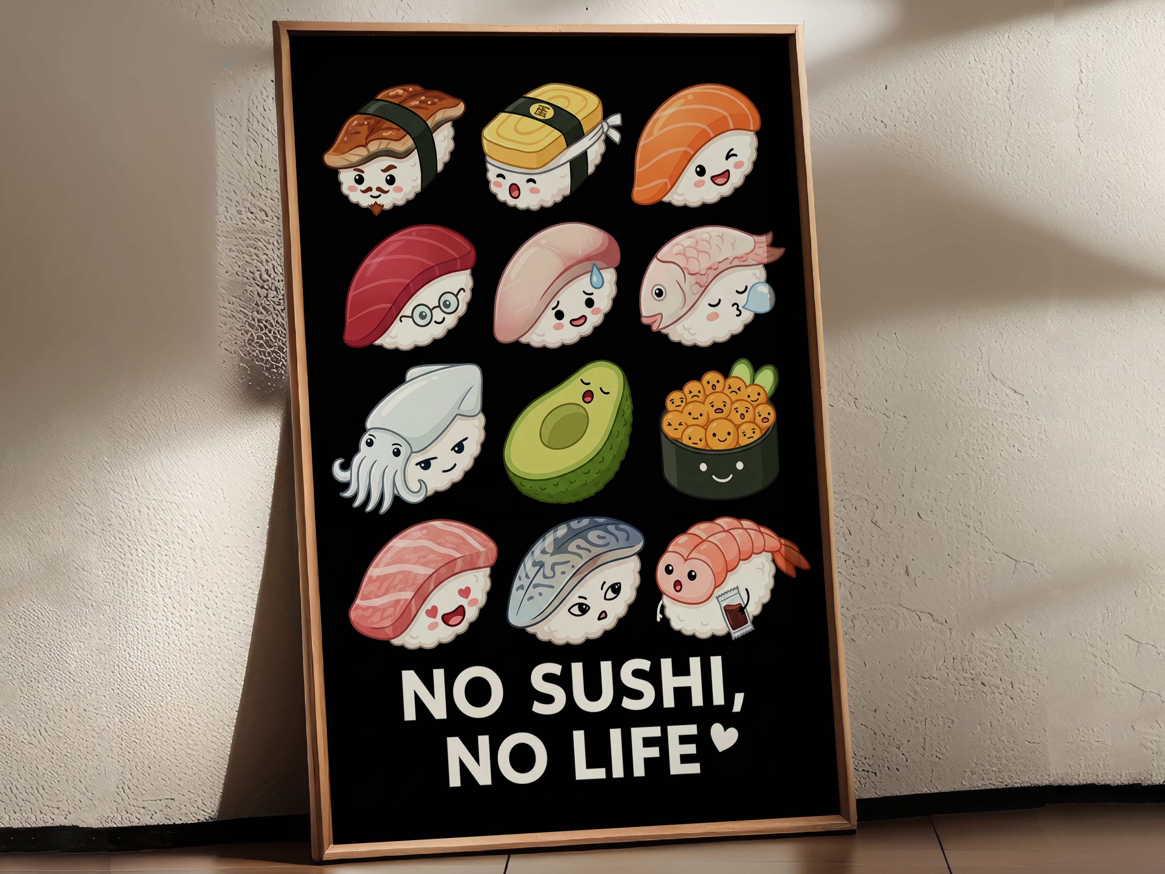 Kawaii Sushi Characters Print