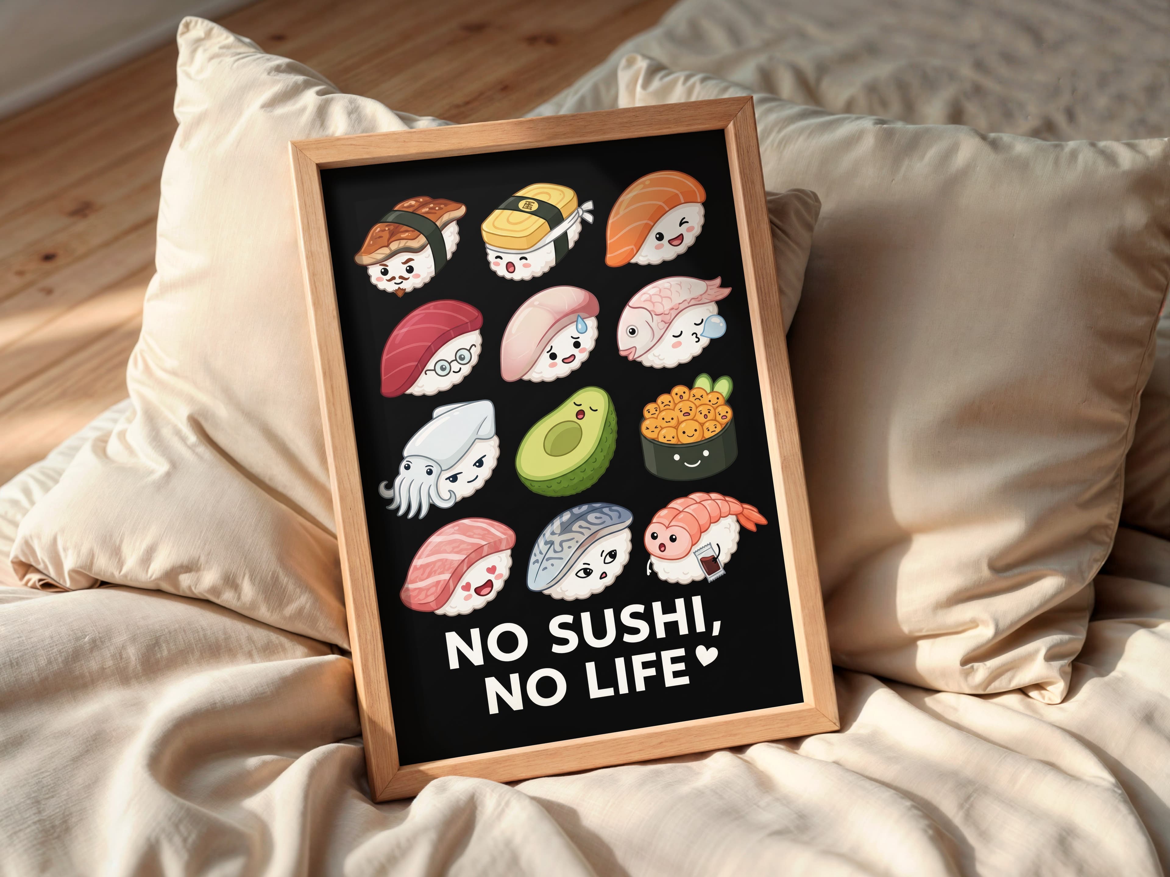 Kawaii Sushi Characters Print