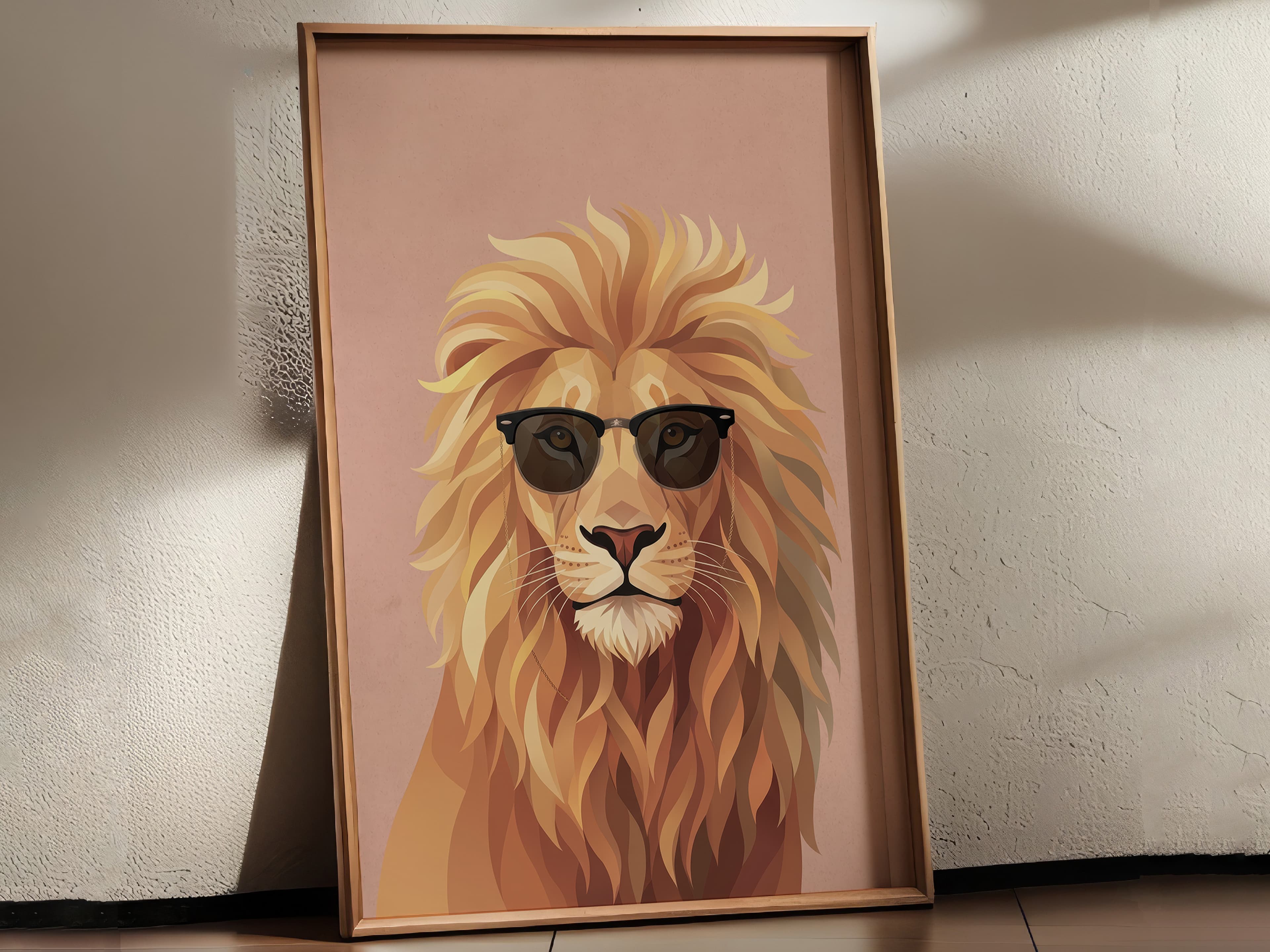 Lion with Sunglasses Print