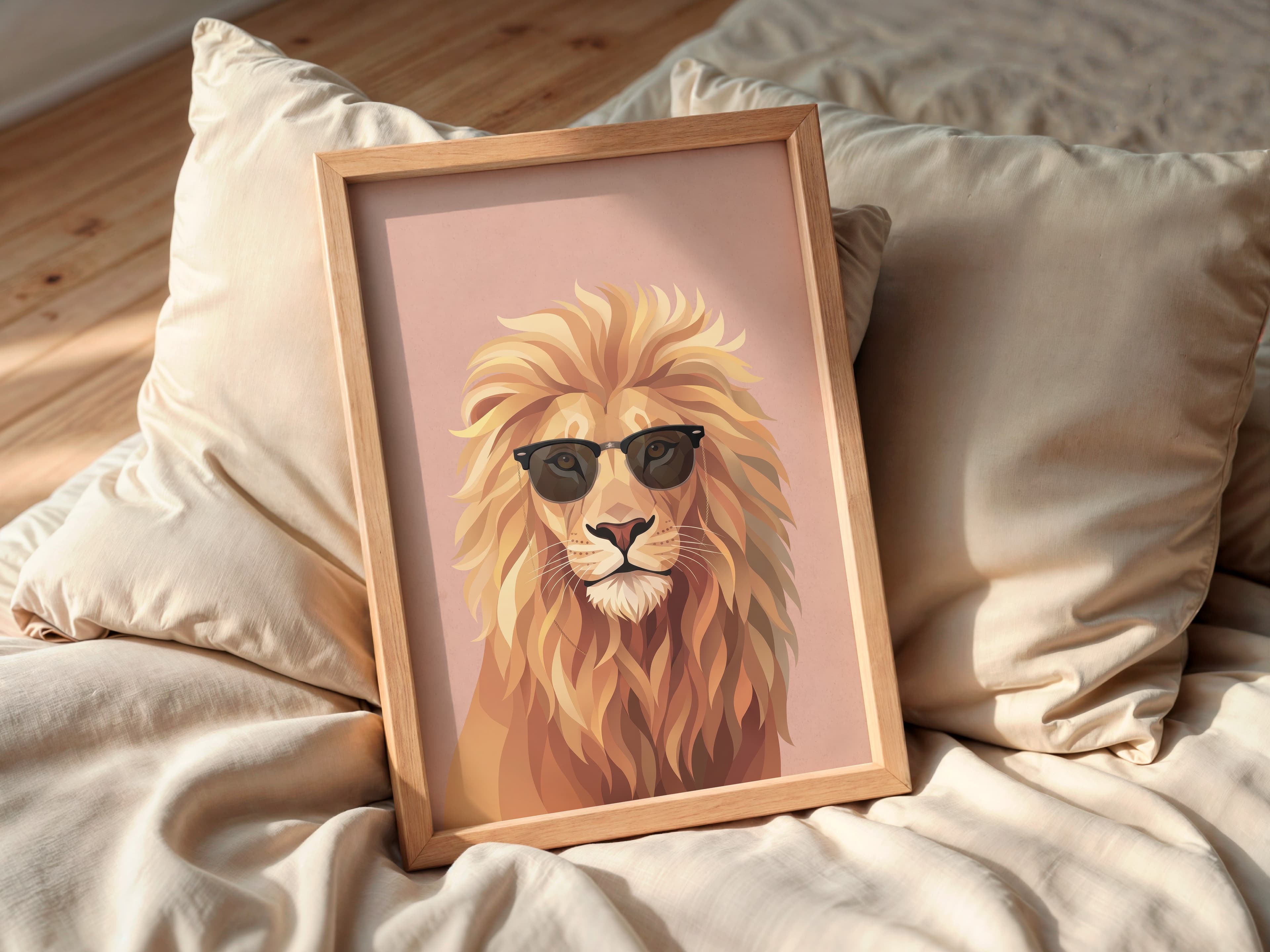 Lion with Sunglasses Print