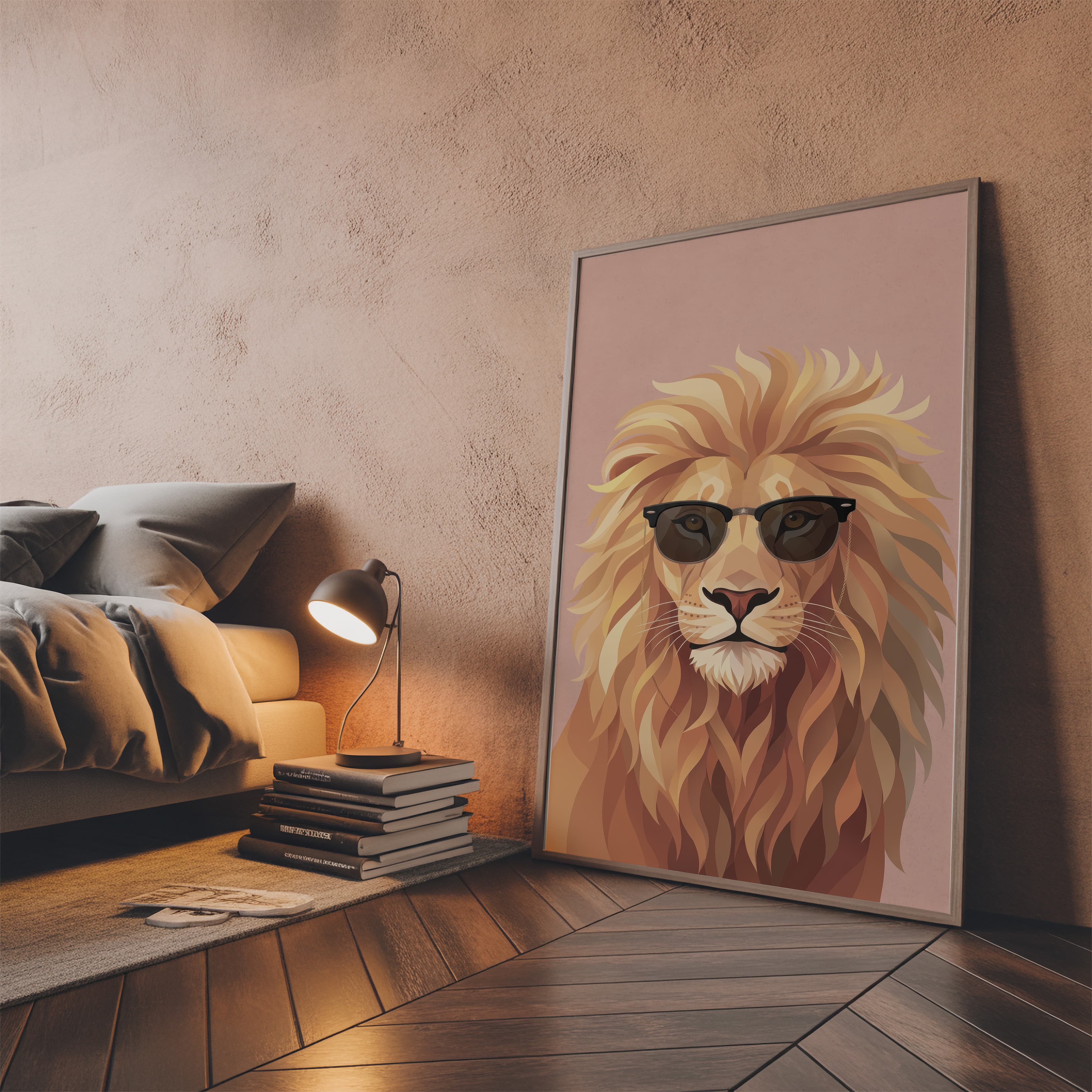 Lion with Sunglasses Print