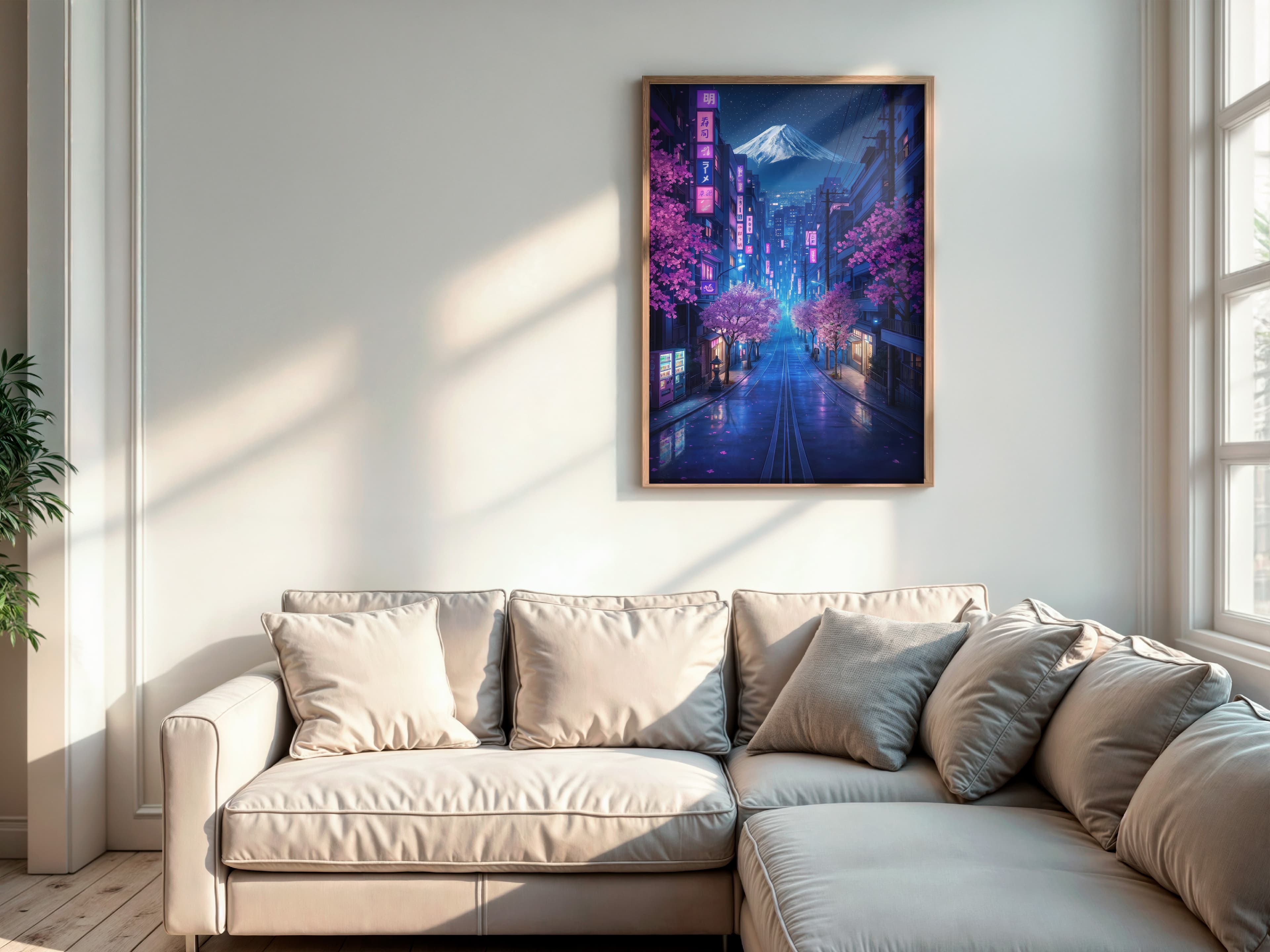 Fuji Cherry Blossom Neon Print