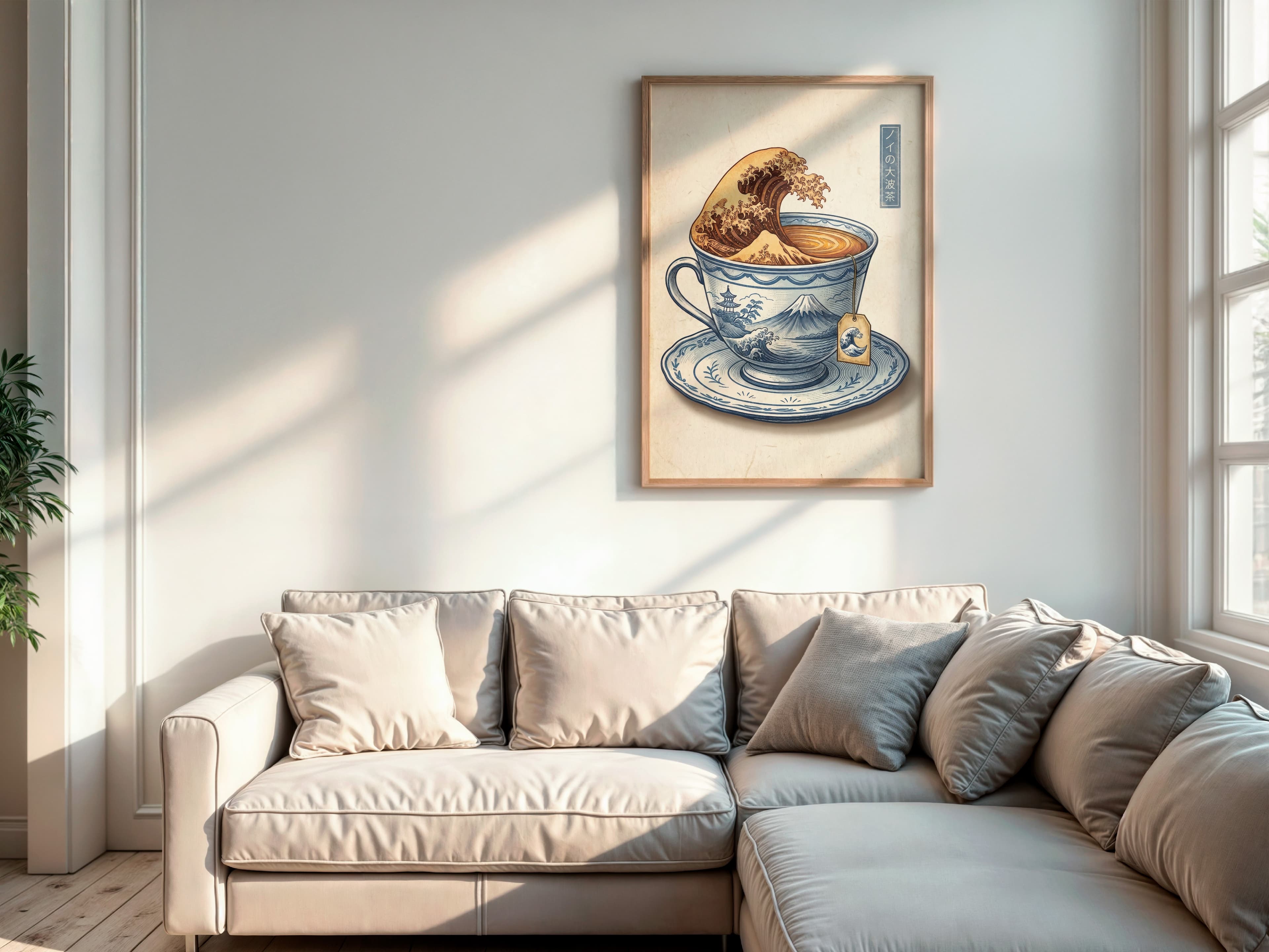 Japanese Wave Teacup Art Print – Hokusai Style