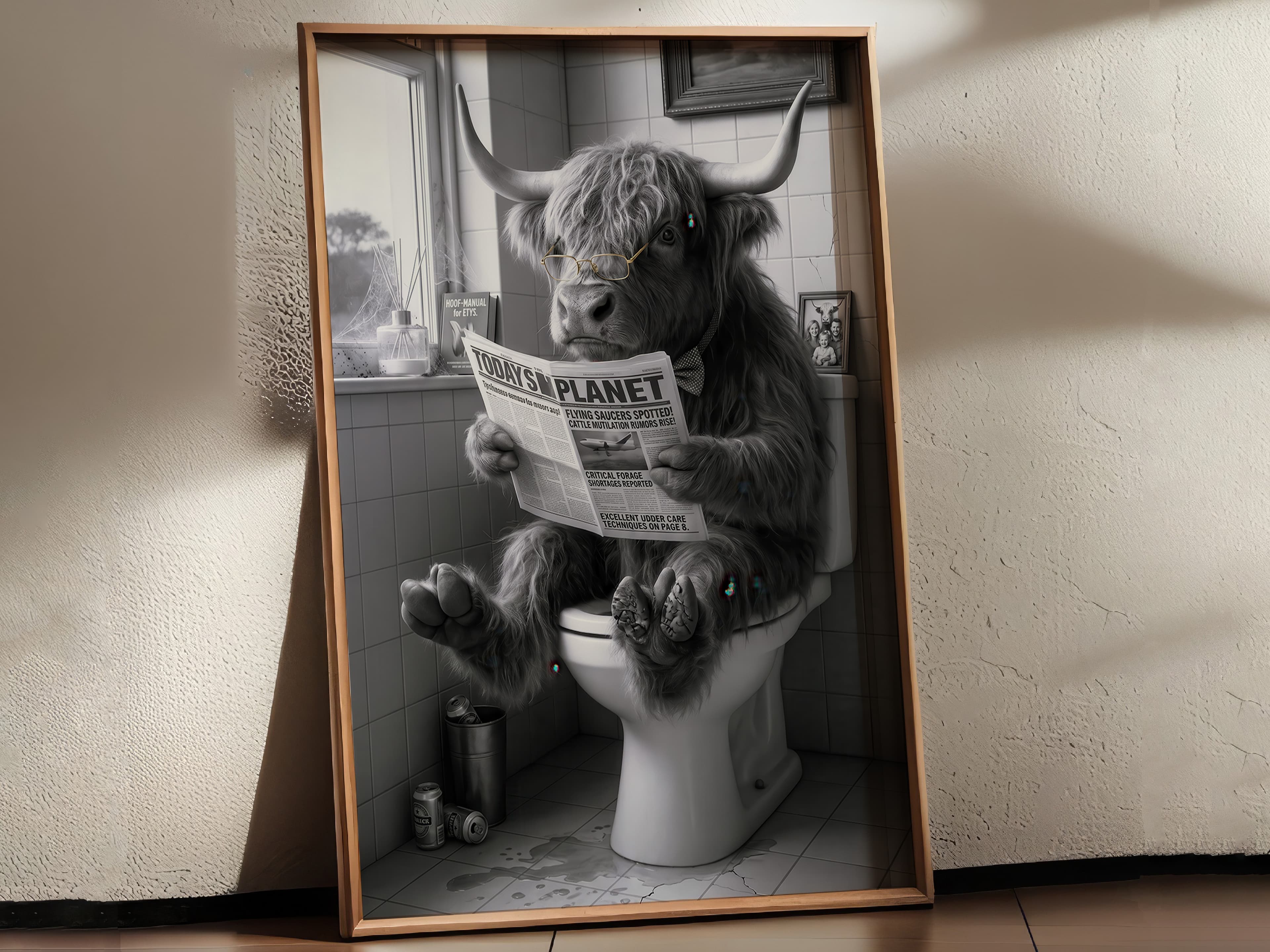 Highland Cow Toilet Print