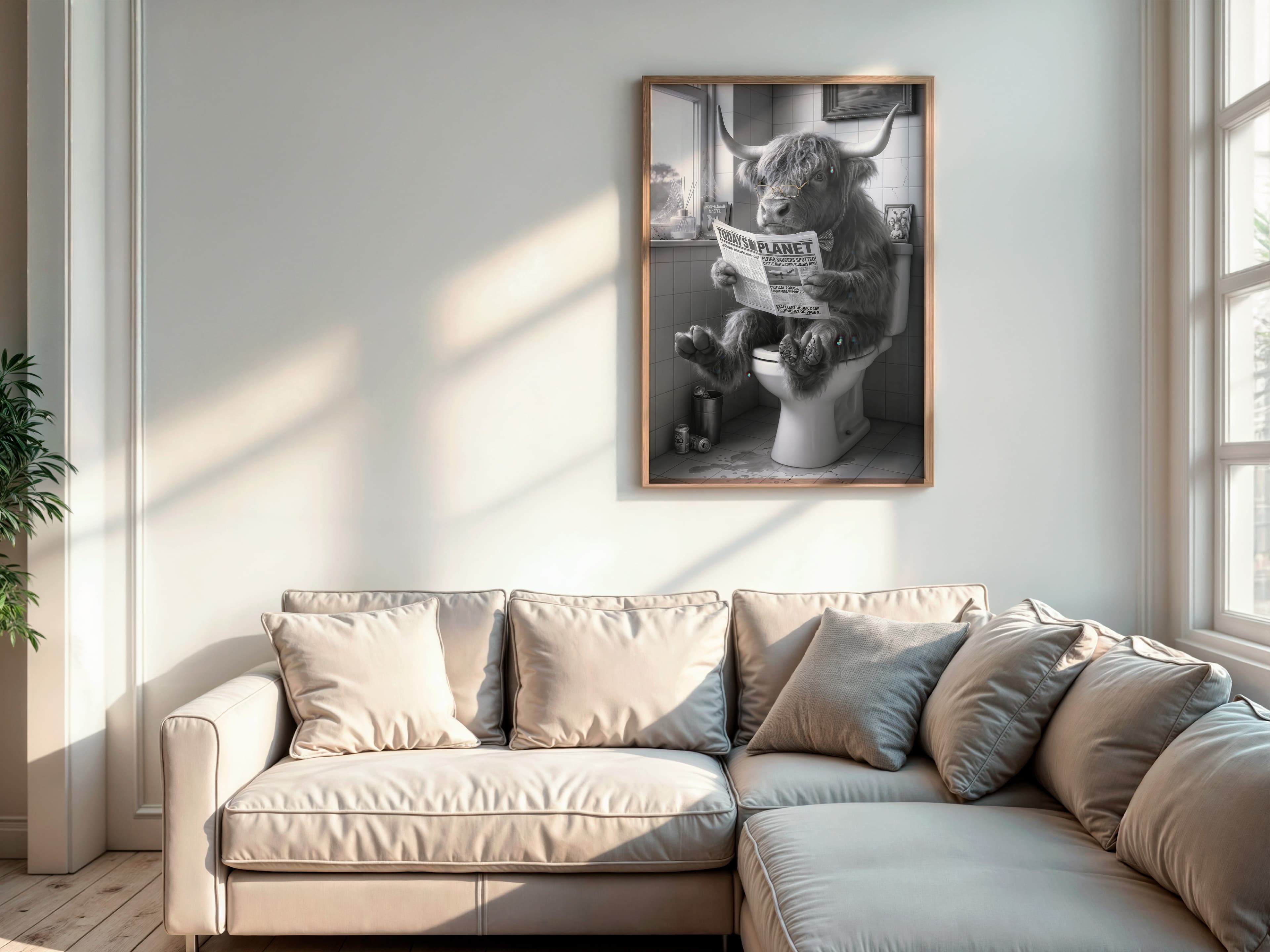 Highland Cow Toilet Print