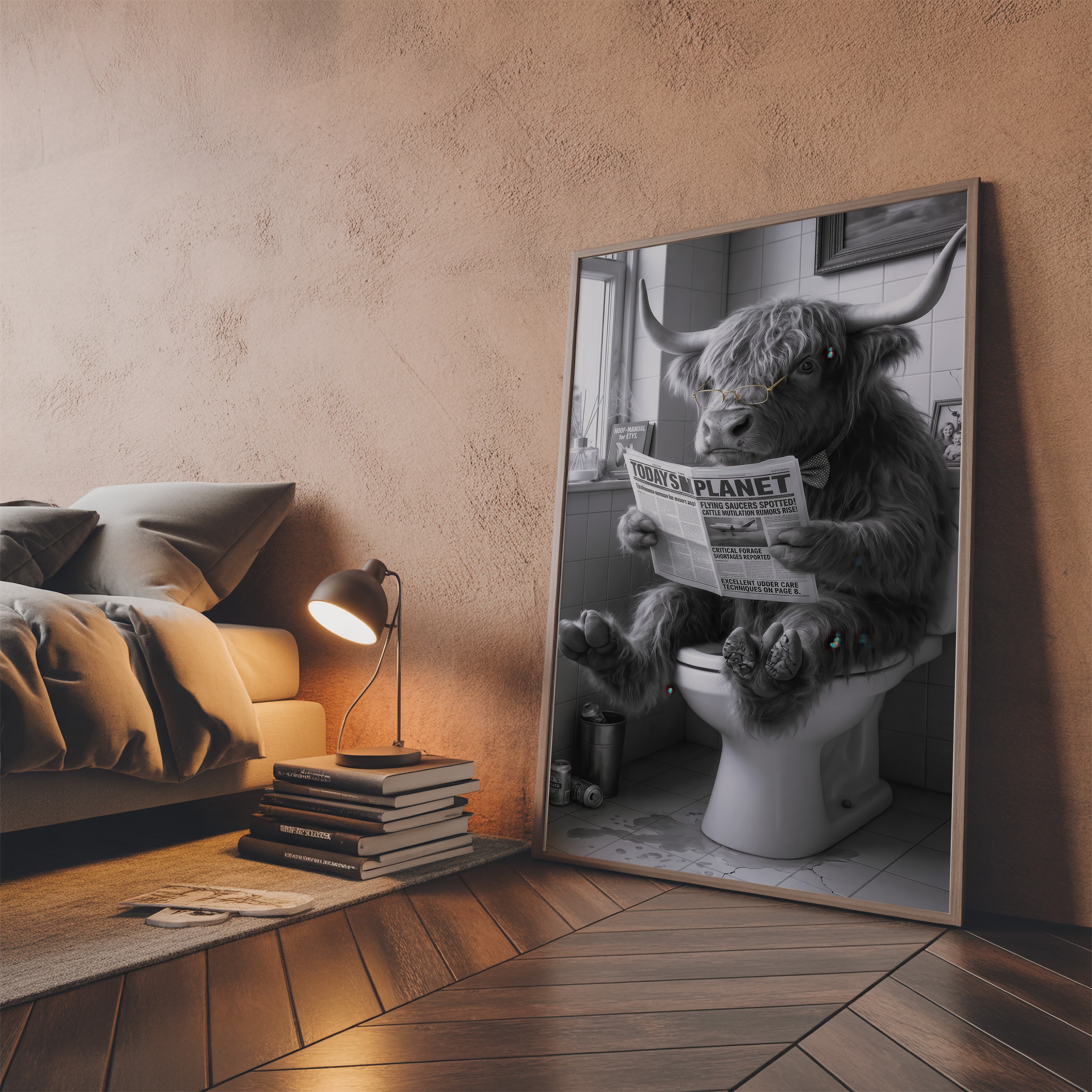 Highland Cow Toilet Print