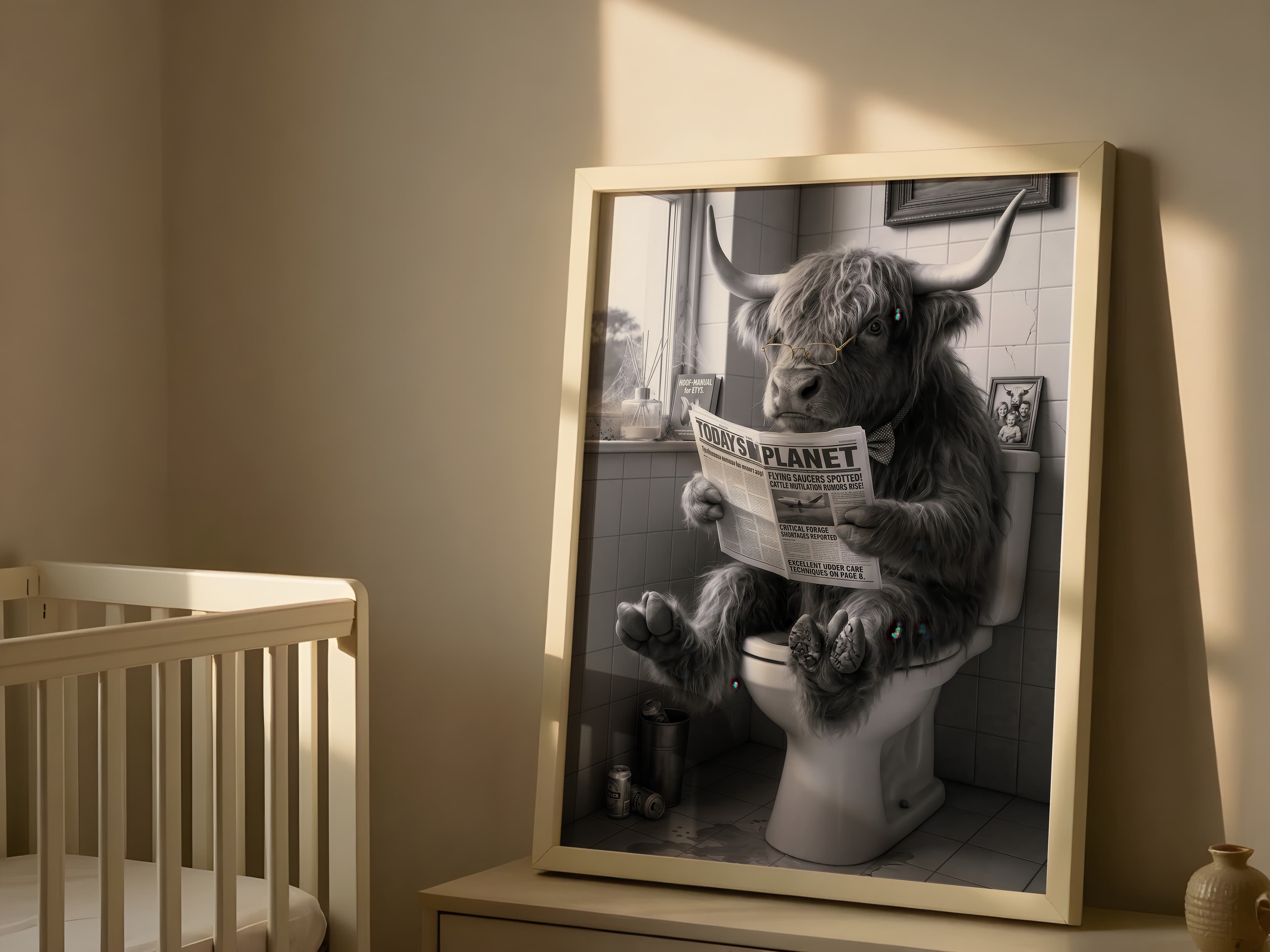Highland Cow Toilet Print