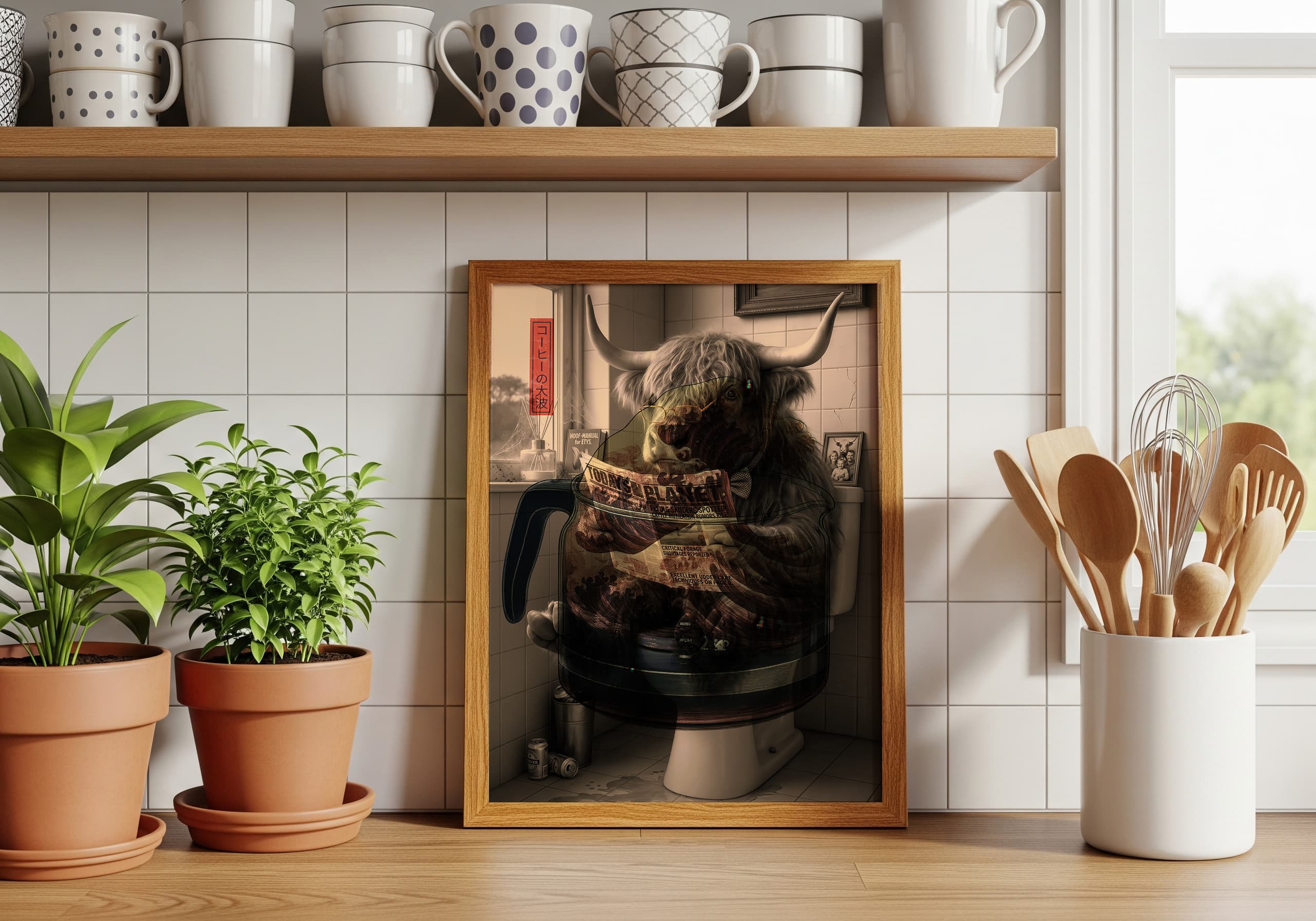 Highland Cow Toilet Print