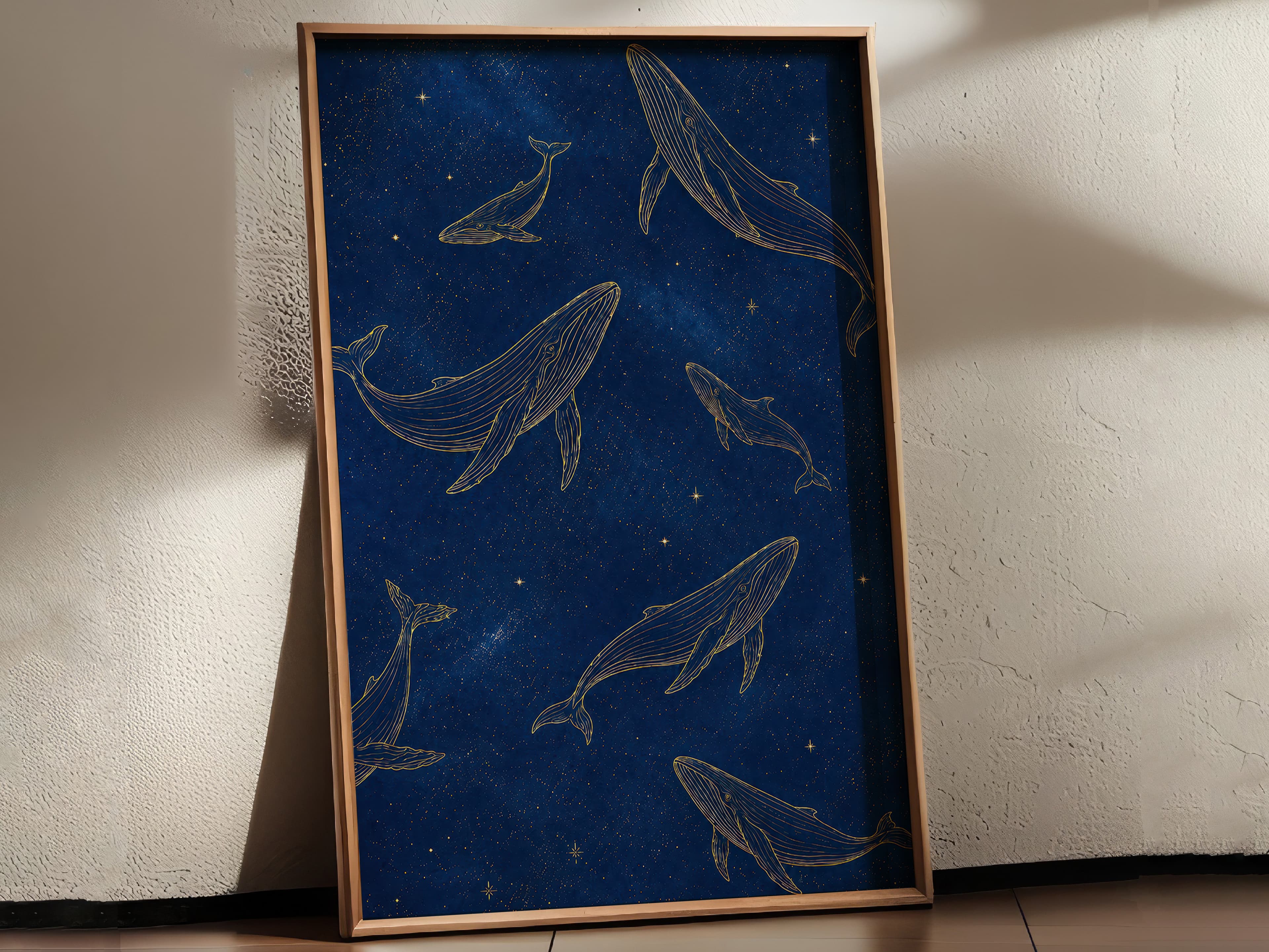 Whale Line Art Print