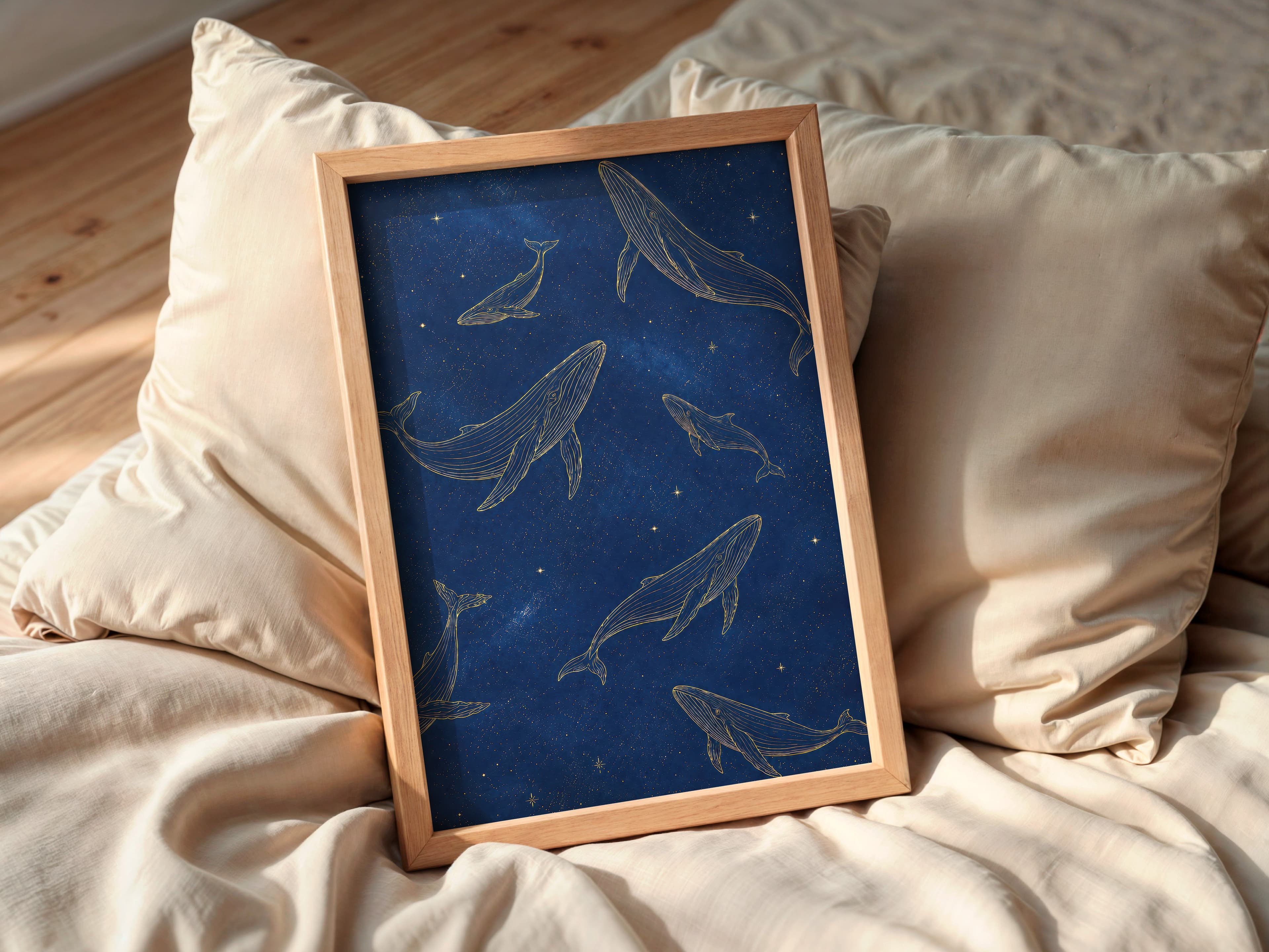 Whale Line Art Print