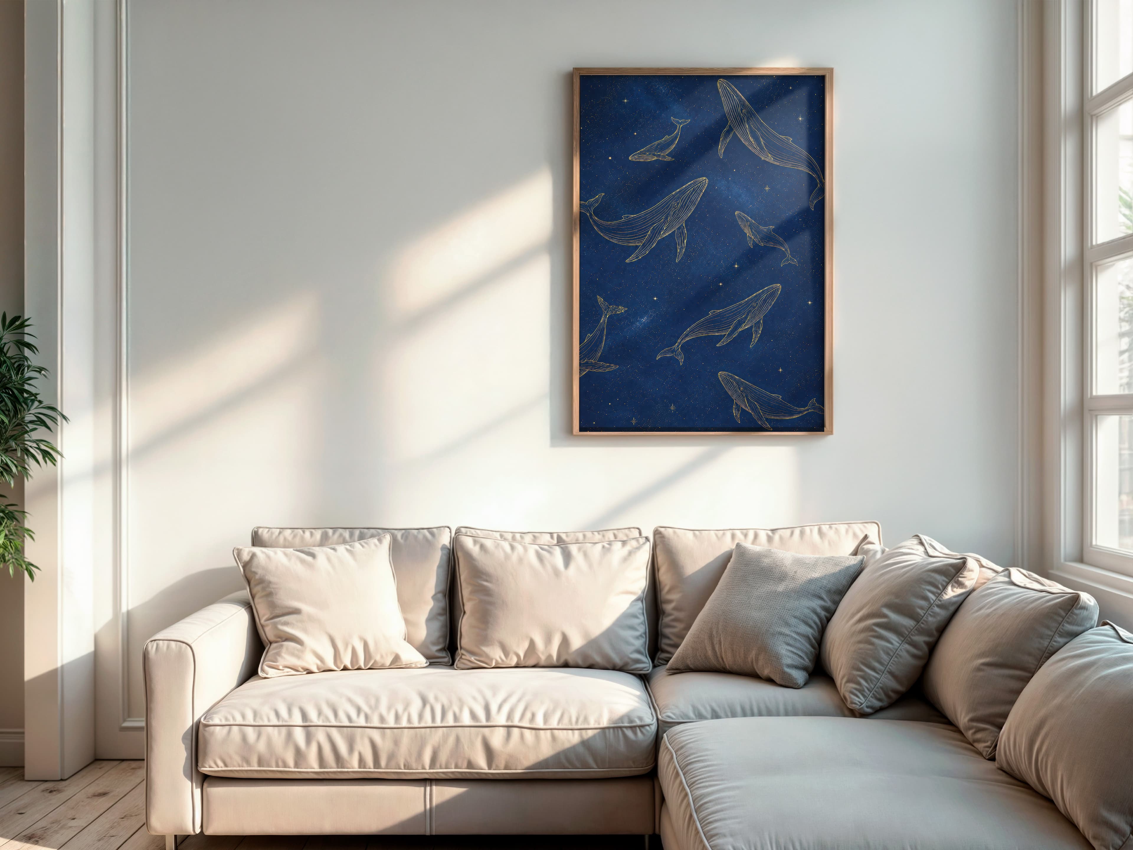 Whale Line Art Print
