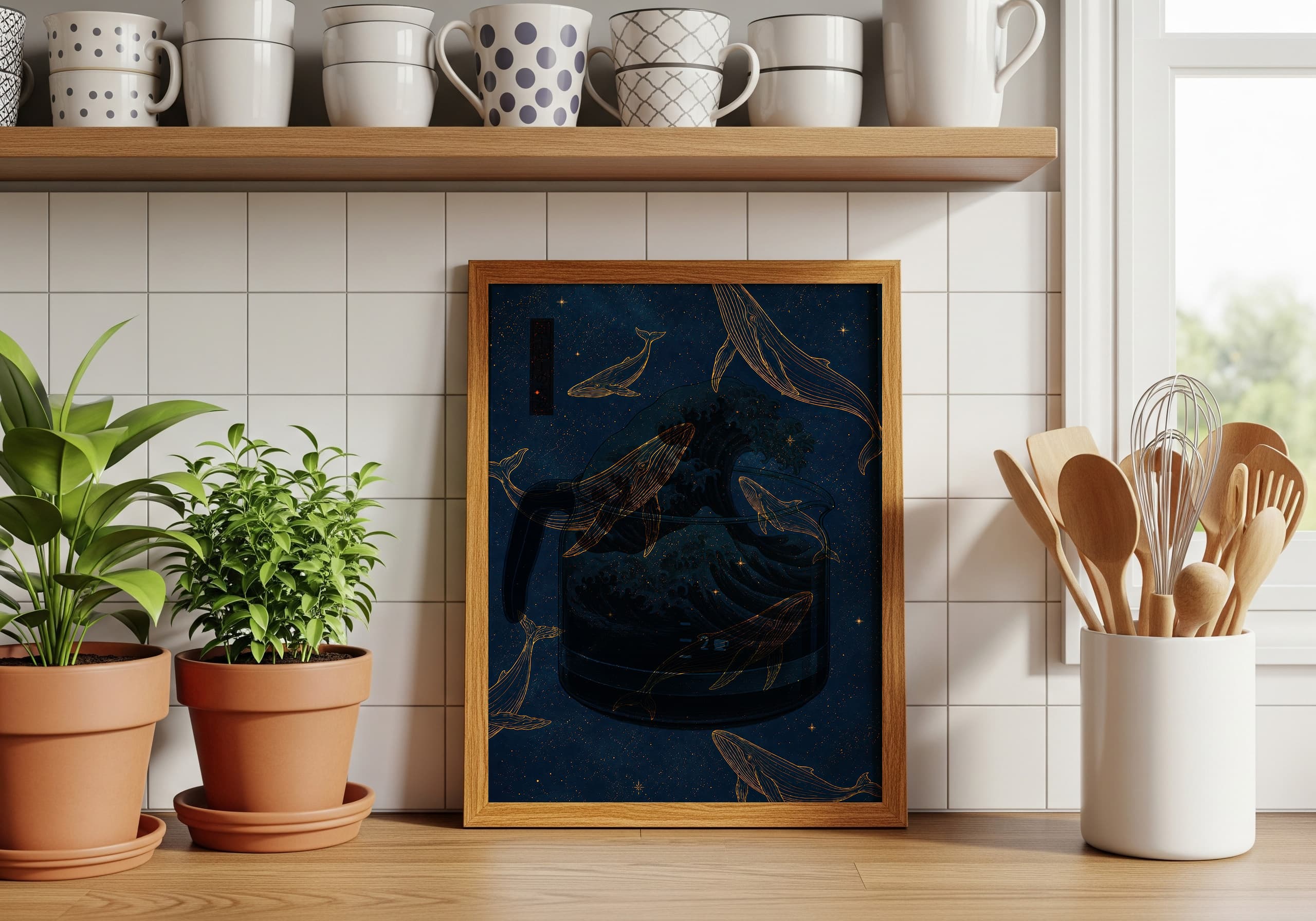 Whale Line Art Print
