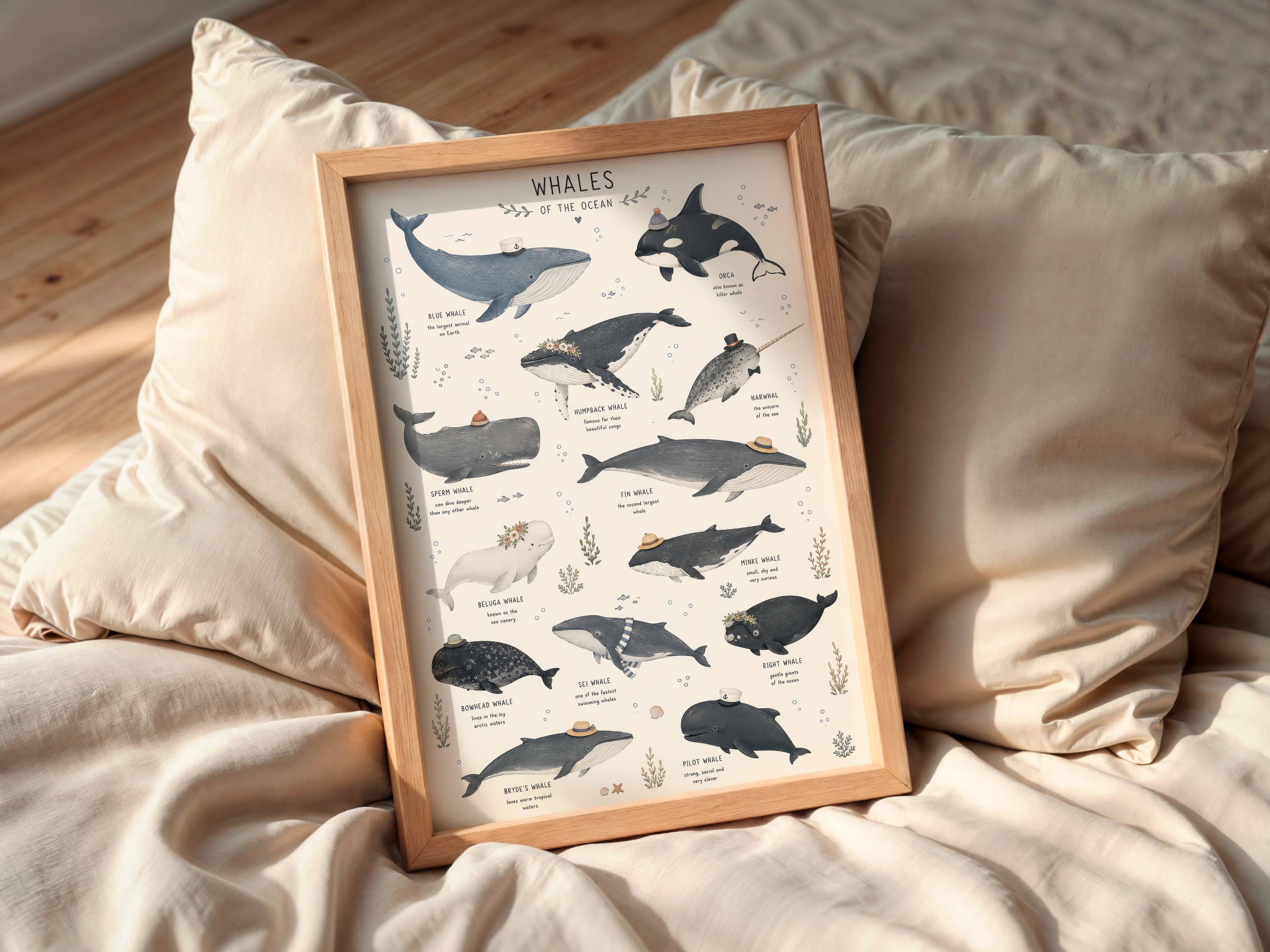 Whale Species Chart Print