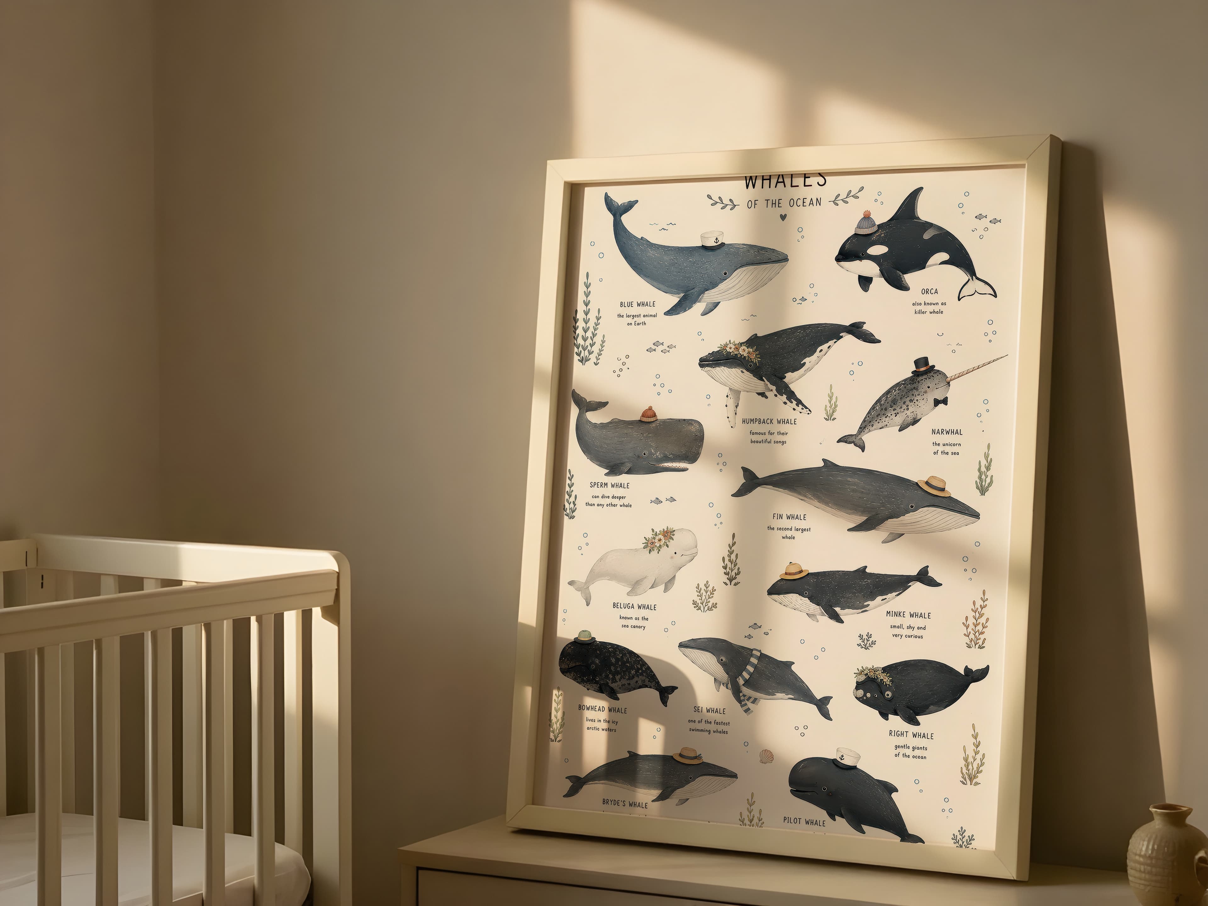 Whale Species Chart Print