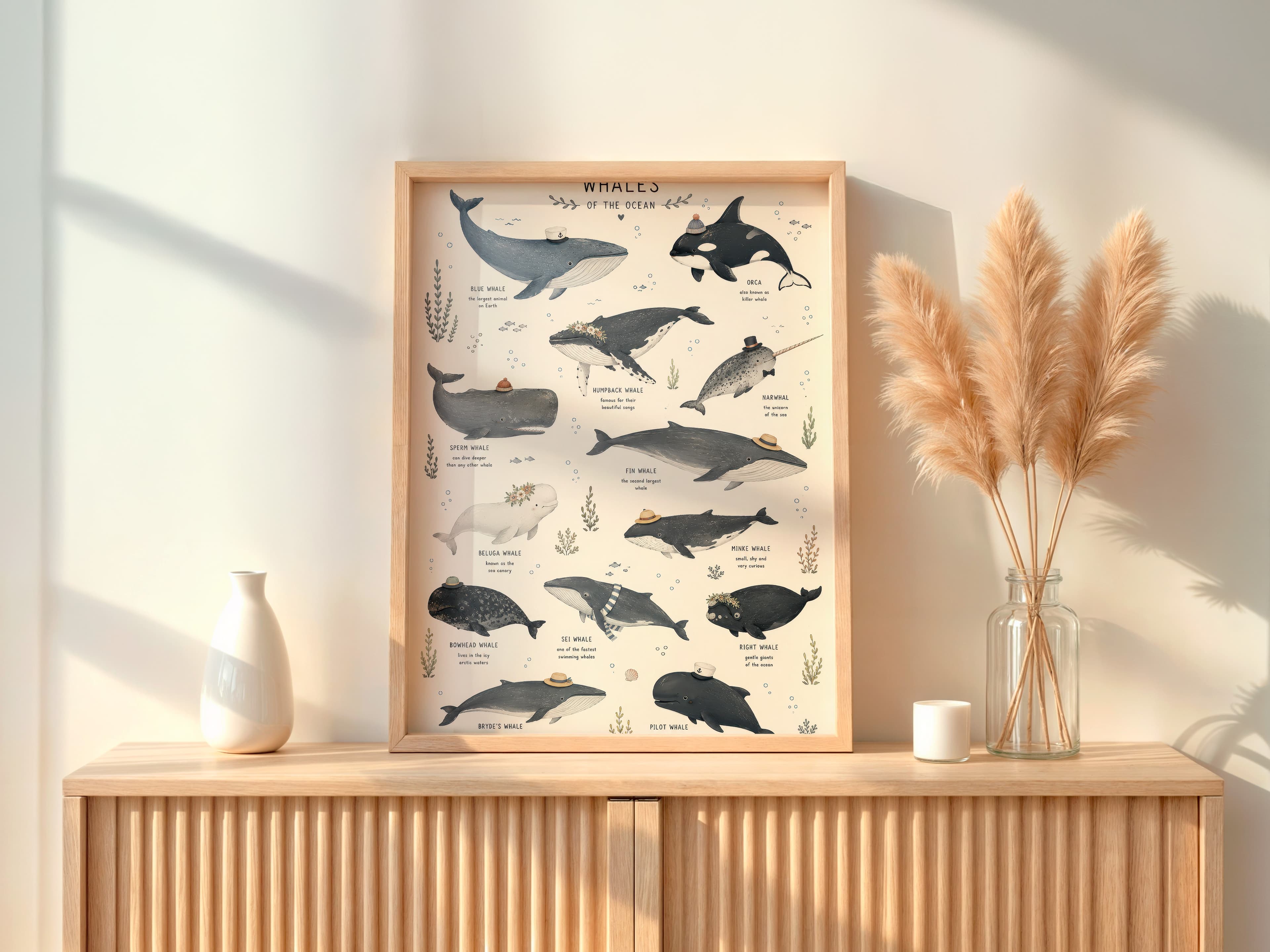 Whale Species Chart Print