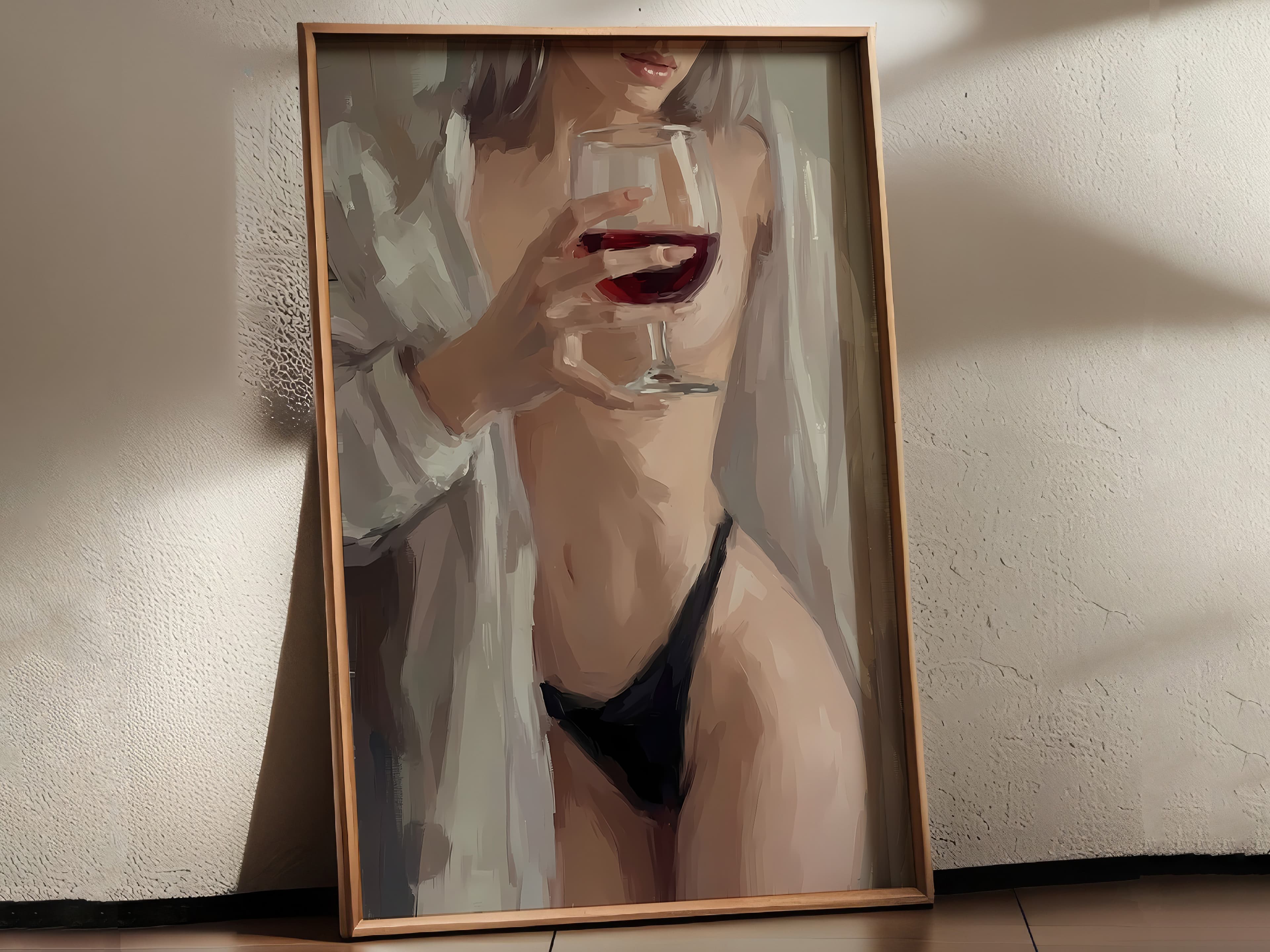 Wine Glass Woman Print