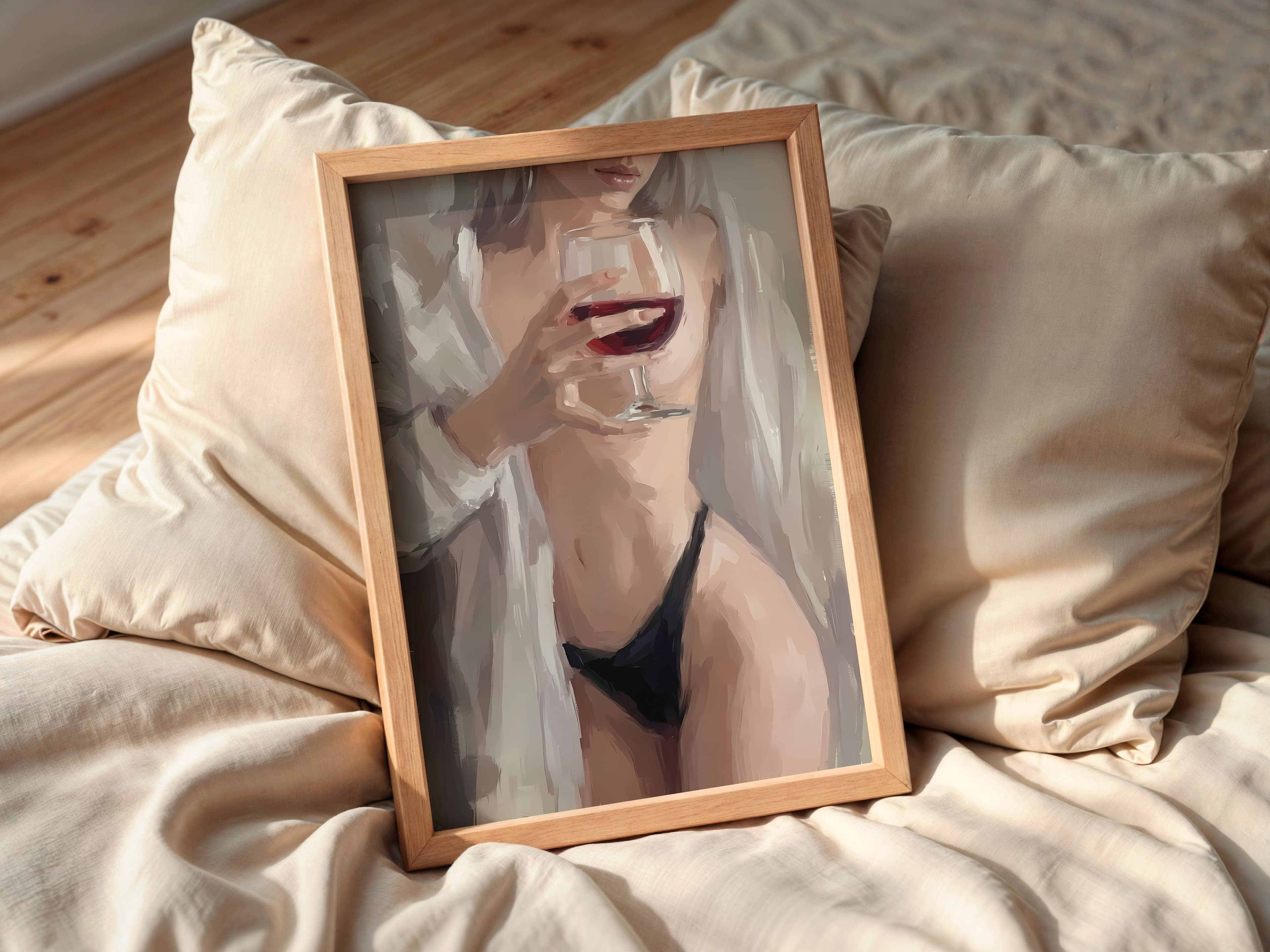 Wine Glass Woman Print