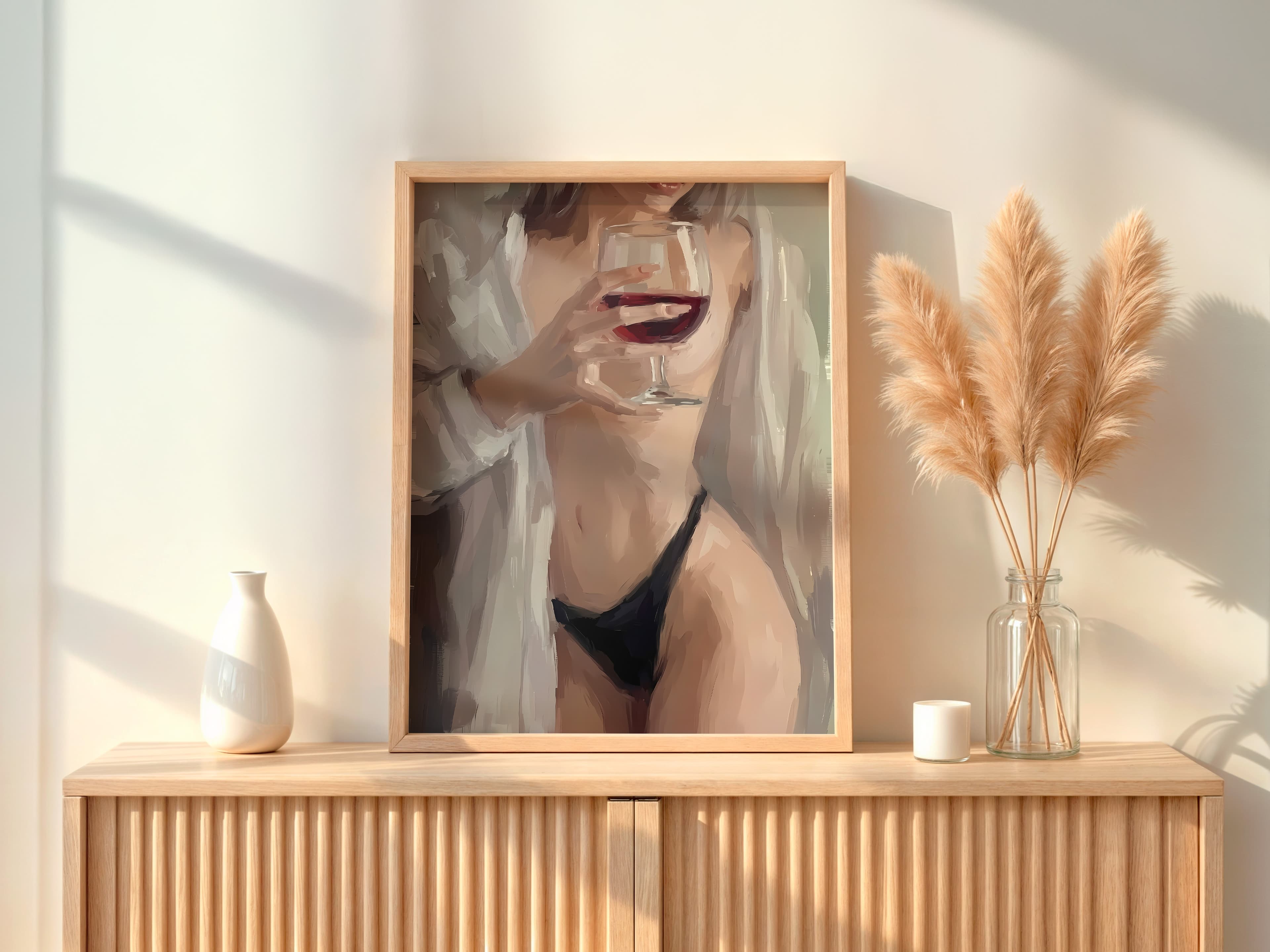 Wine Glass Woman Print