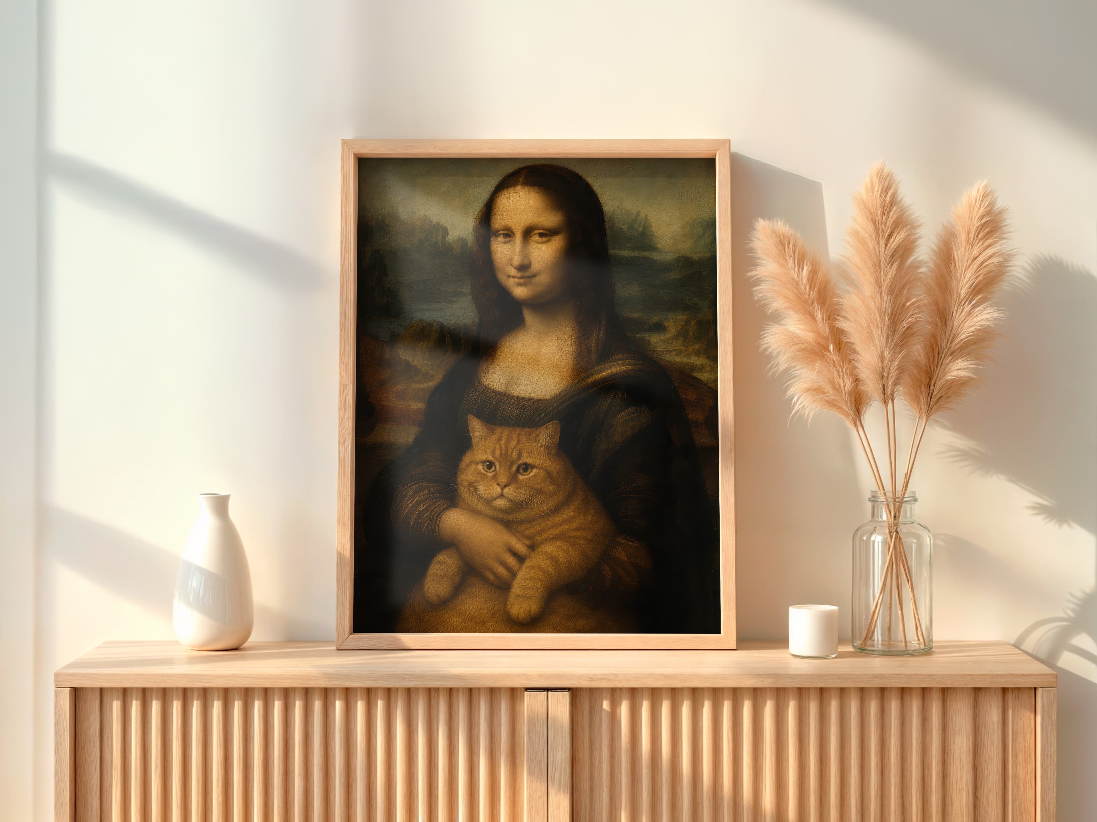 Cat Mona Lisa Print