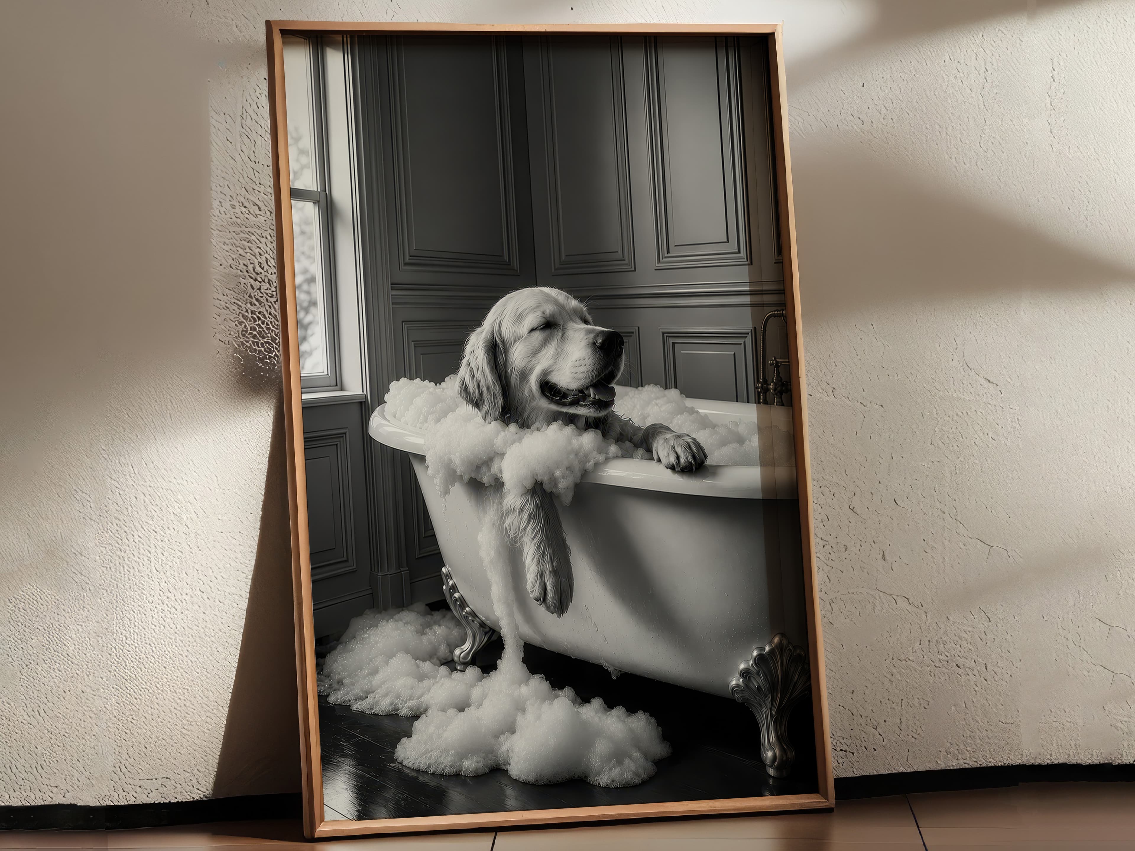 Golden Retriever Bathtub Print