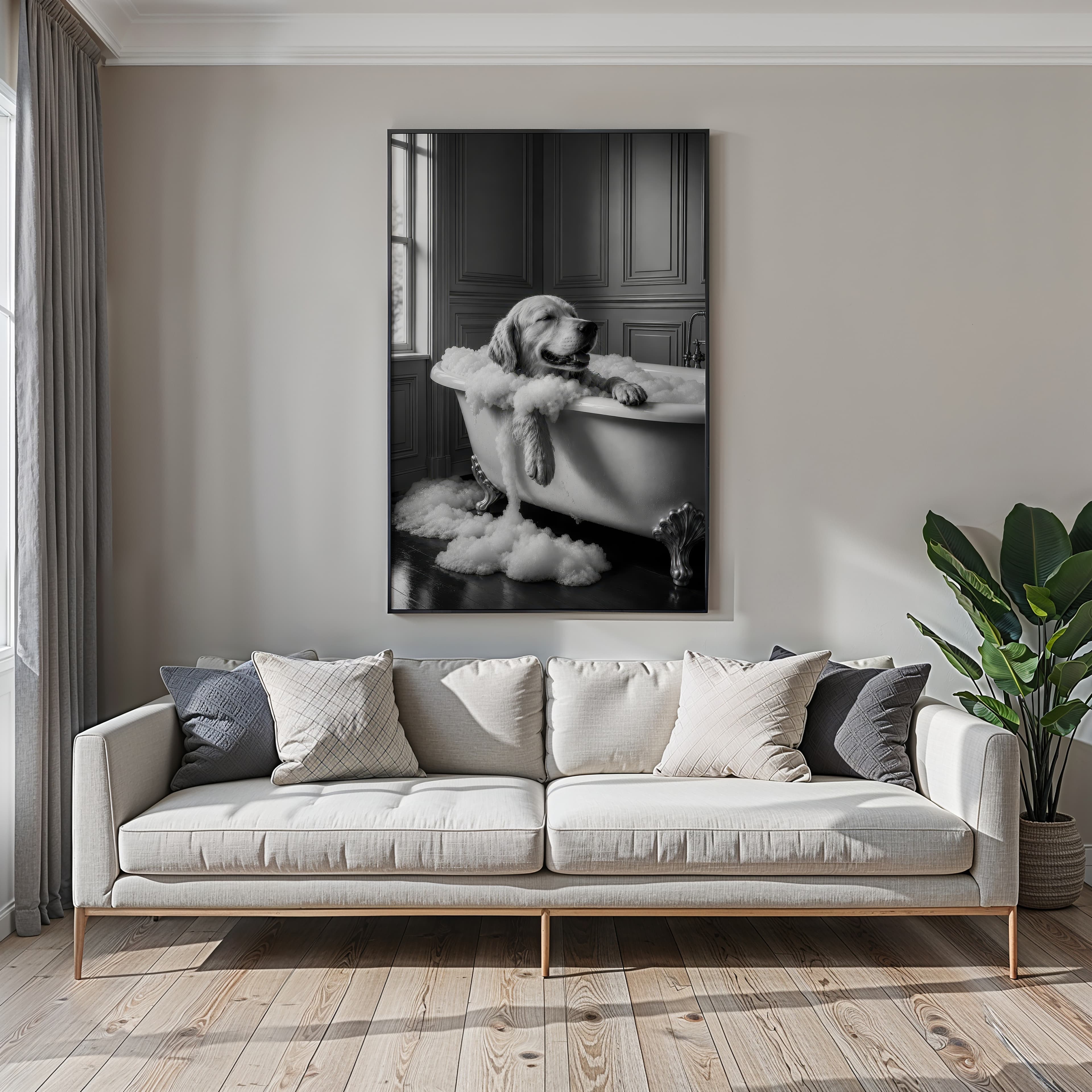Golden Retriever Bathtub Print