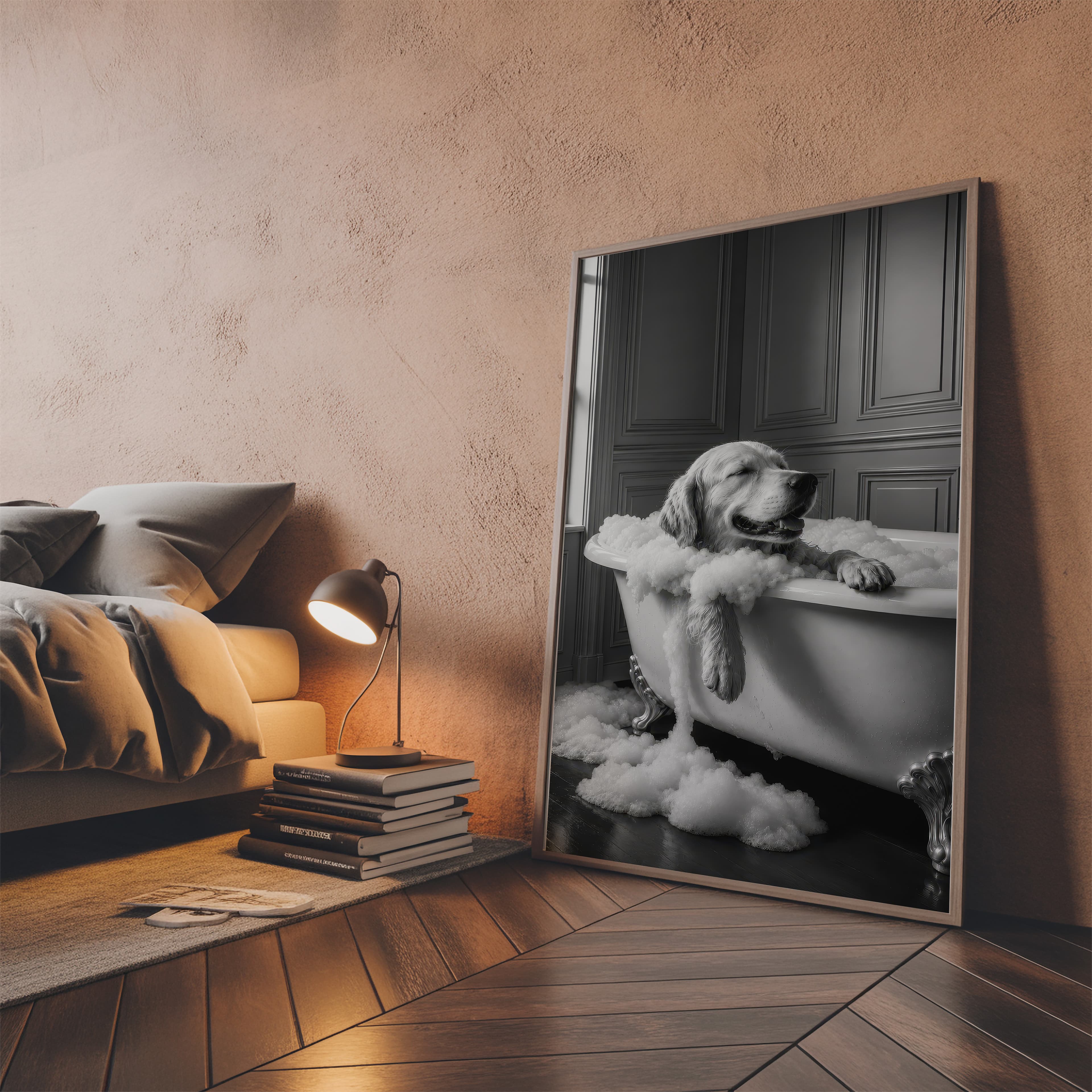 Golden Retriever Bathtub Print