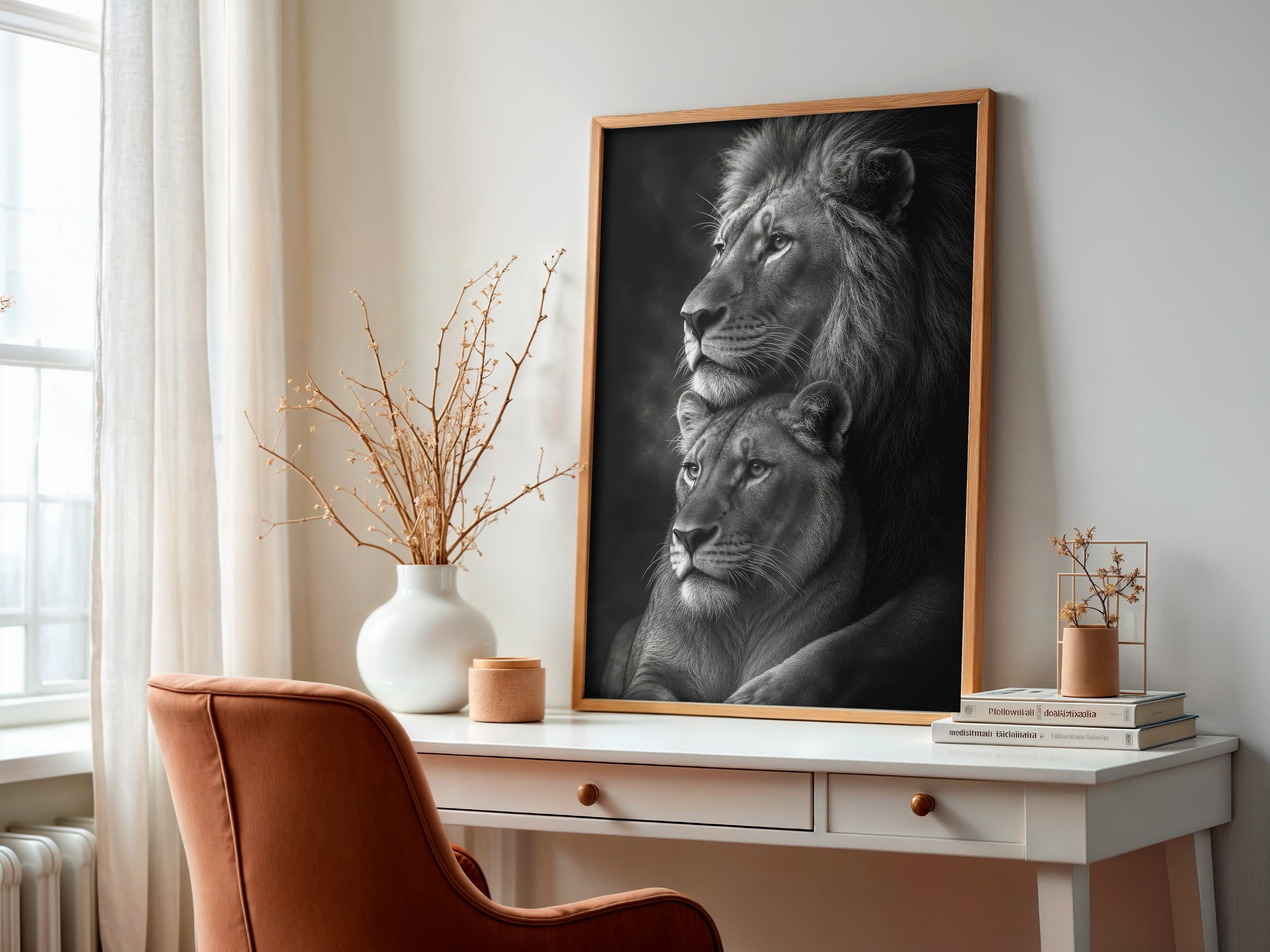 Lion Couple Print