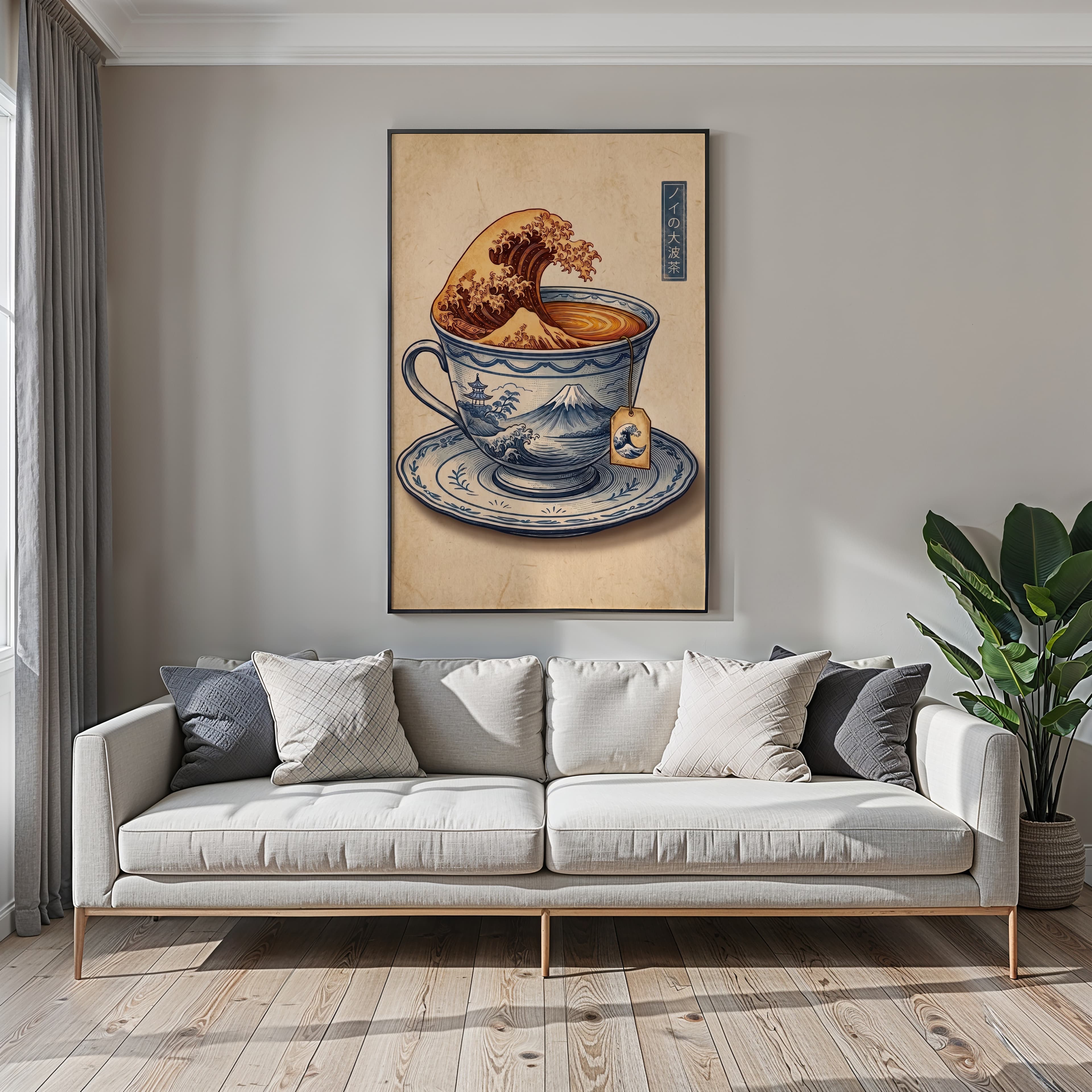 Japanese Wave Teacup Print