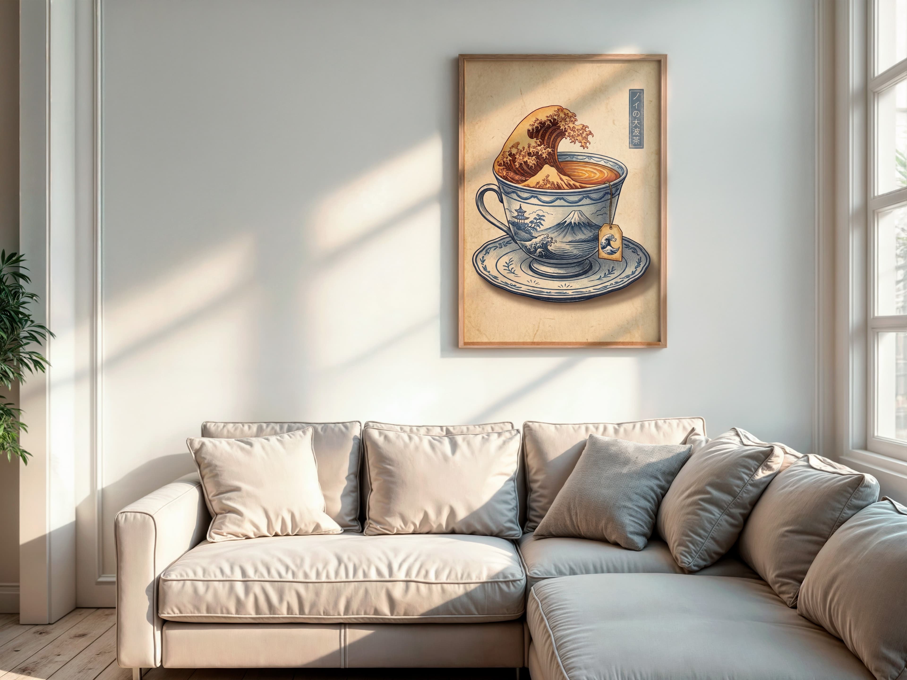 Japanese Wave Teacup Print