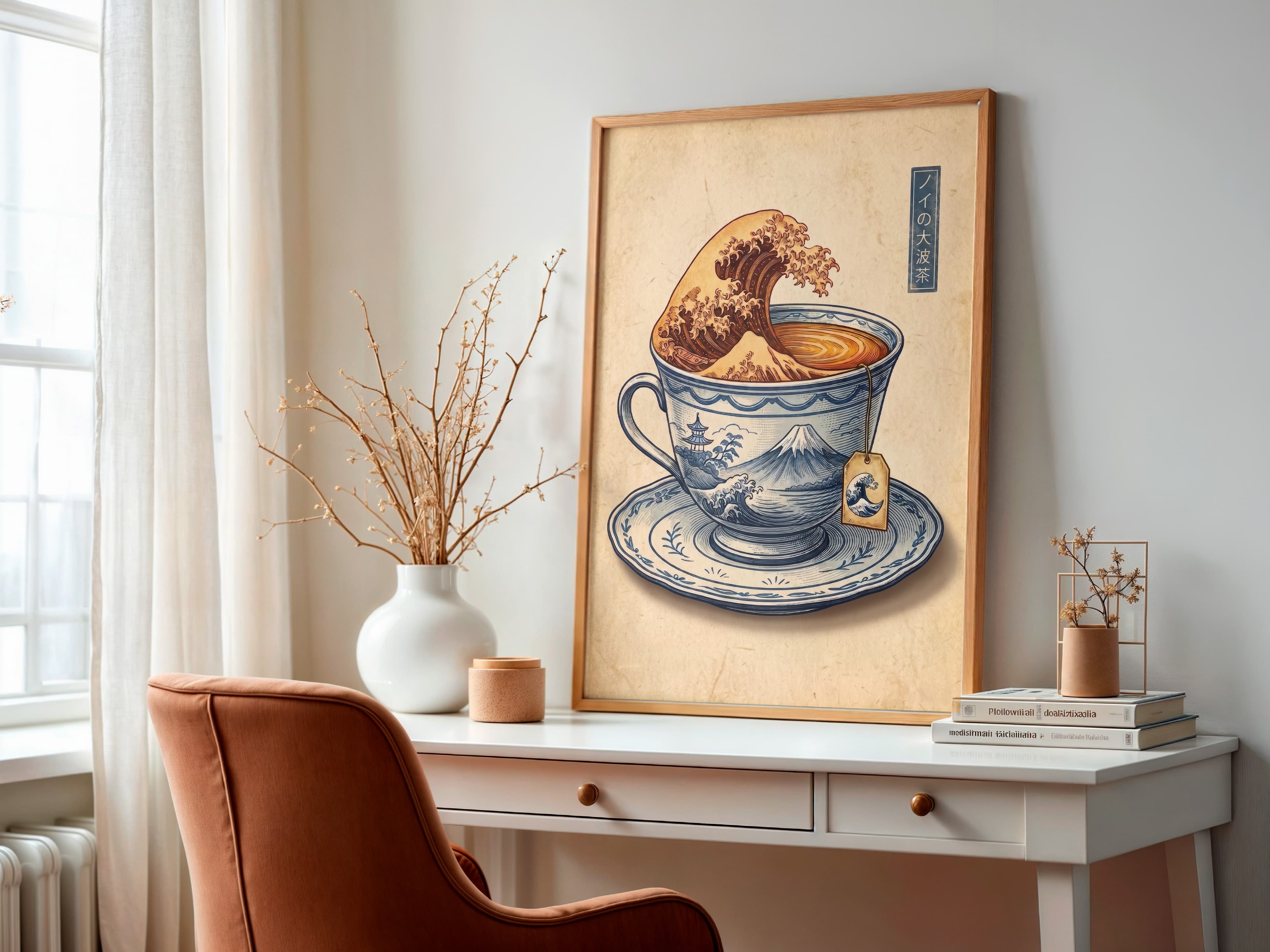 Japanese Wave Teacup Print