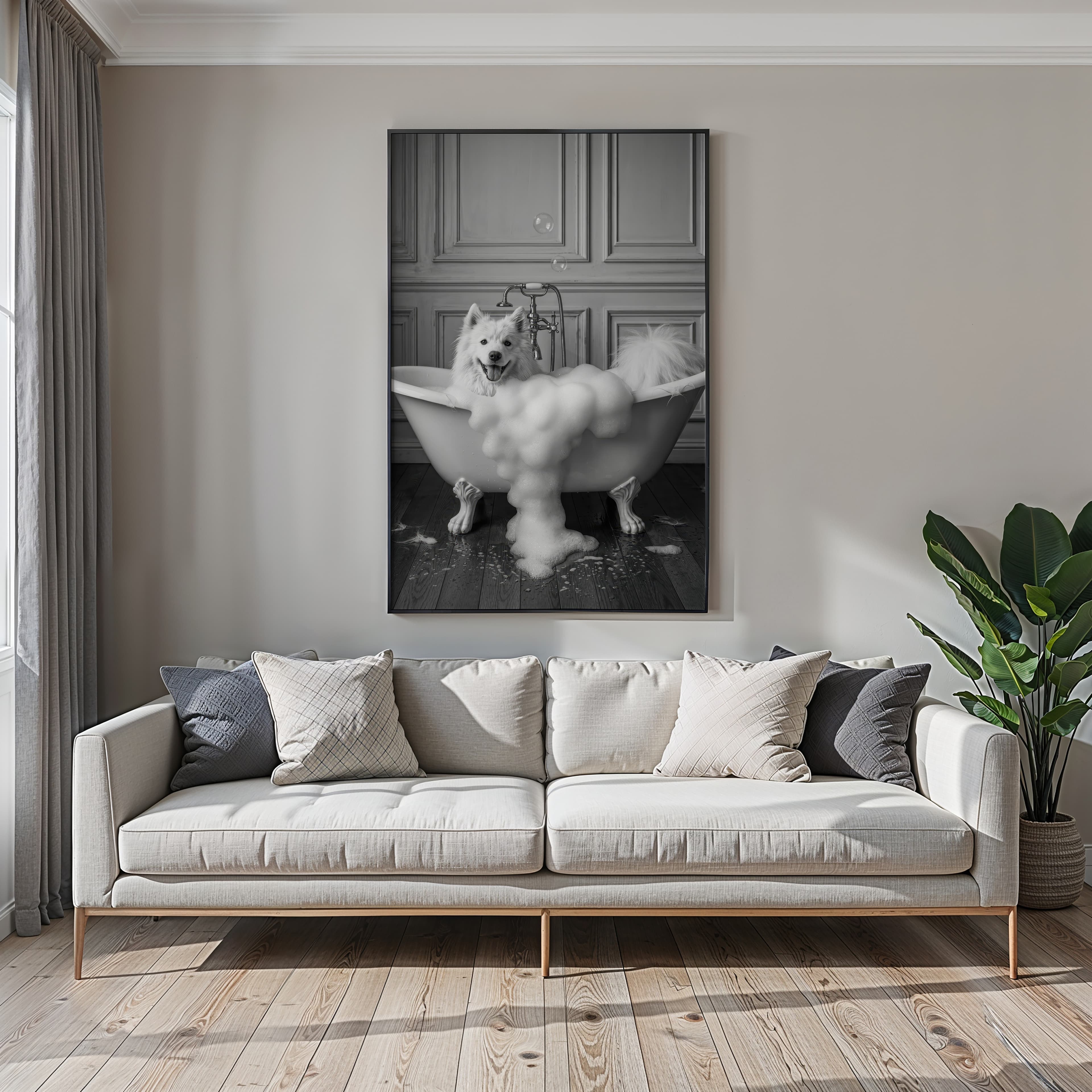 Dog Bubble Bath Print
