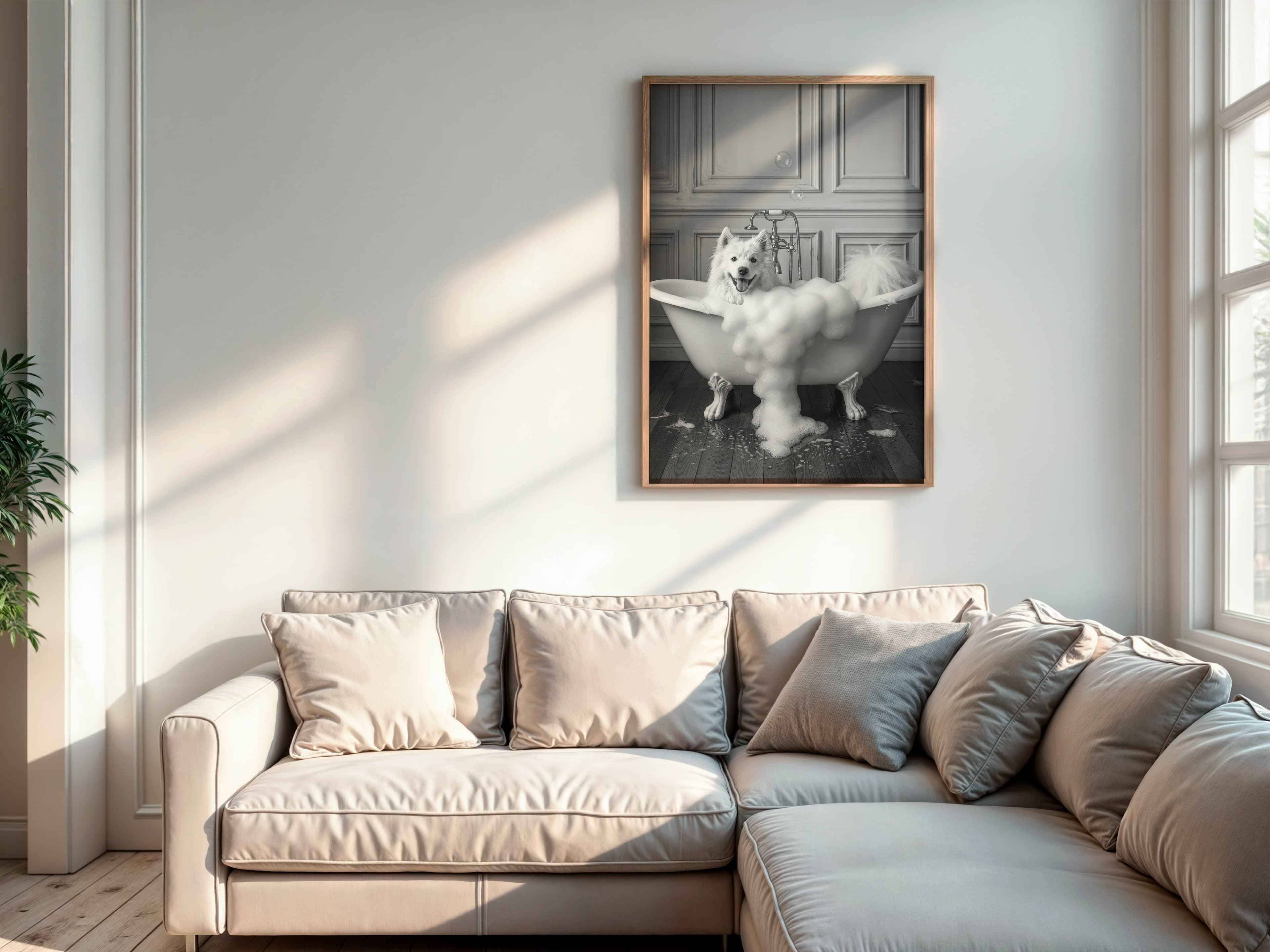 Dog Bubble Bath Print