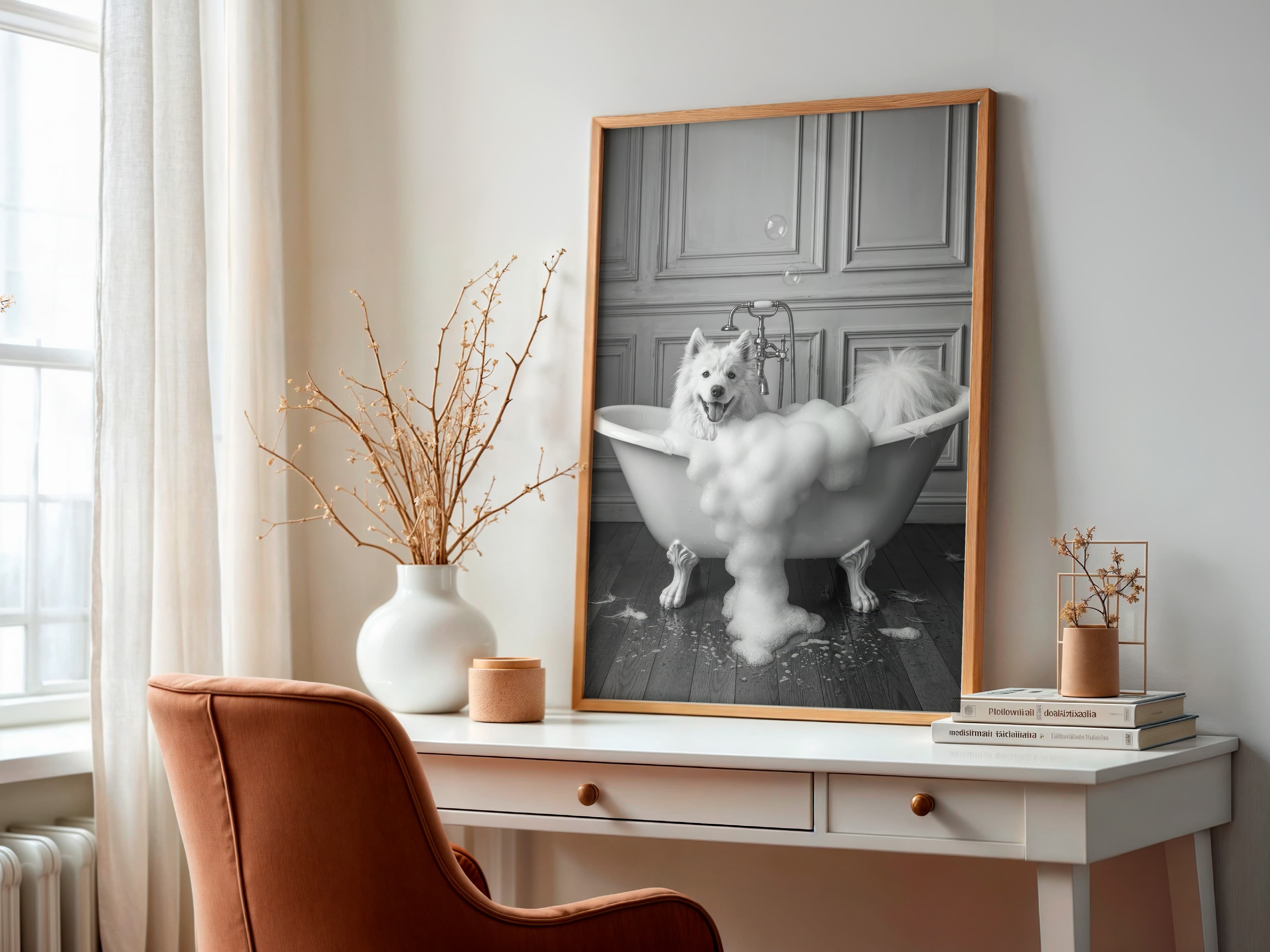 Dog Bubble Bath Print