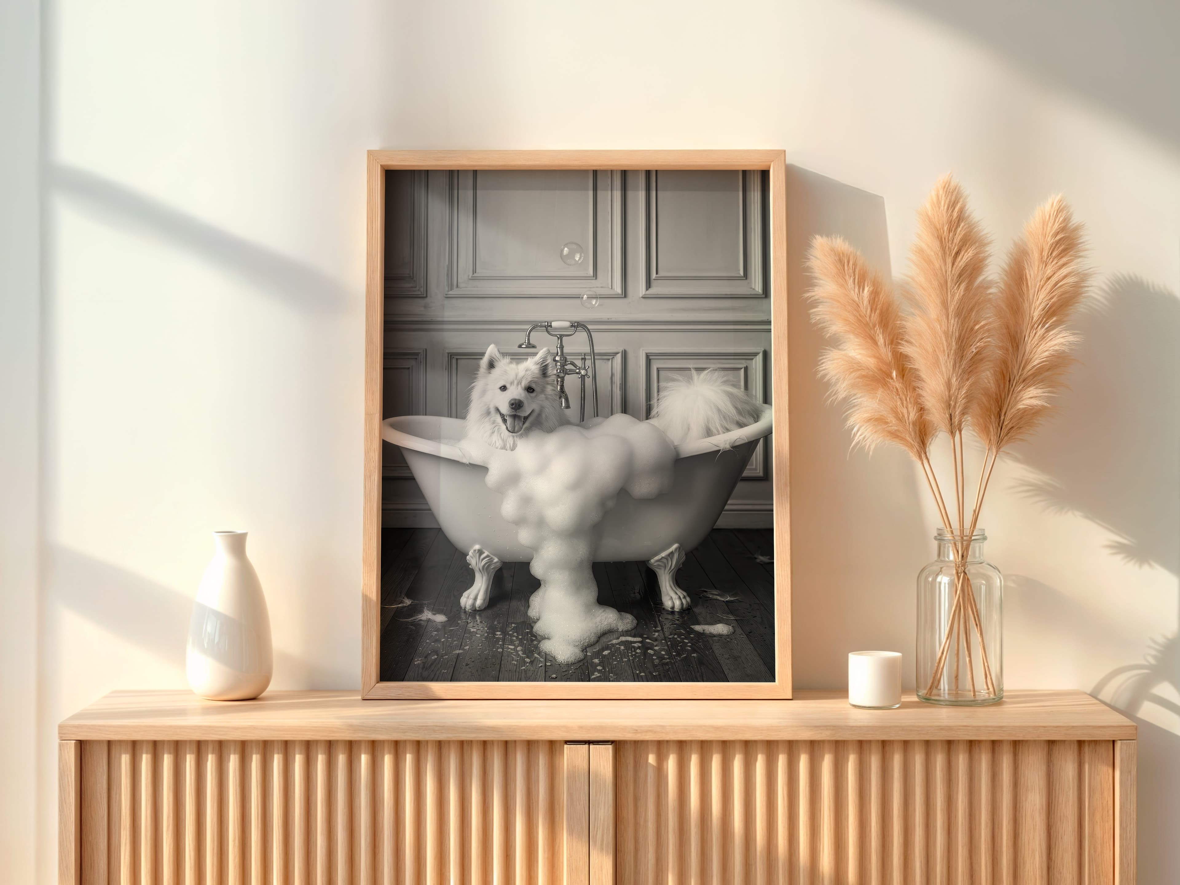 Dog Bubble Bath Print