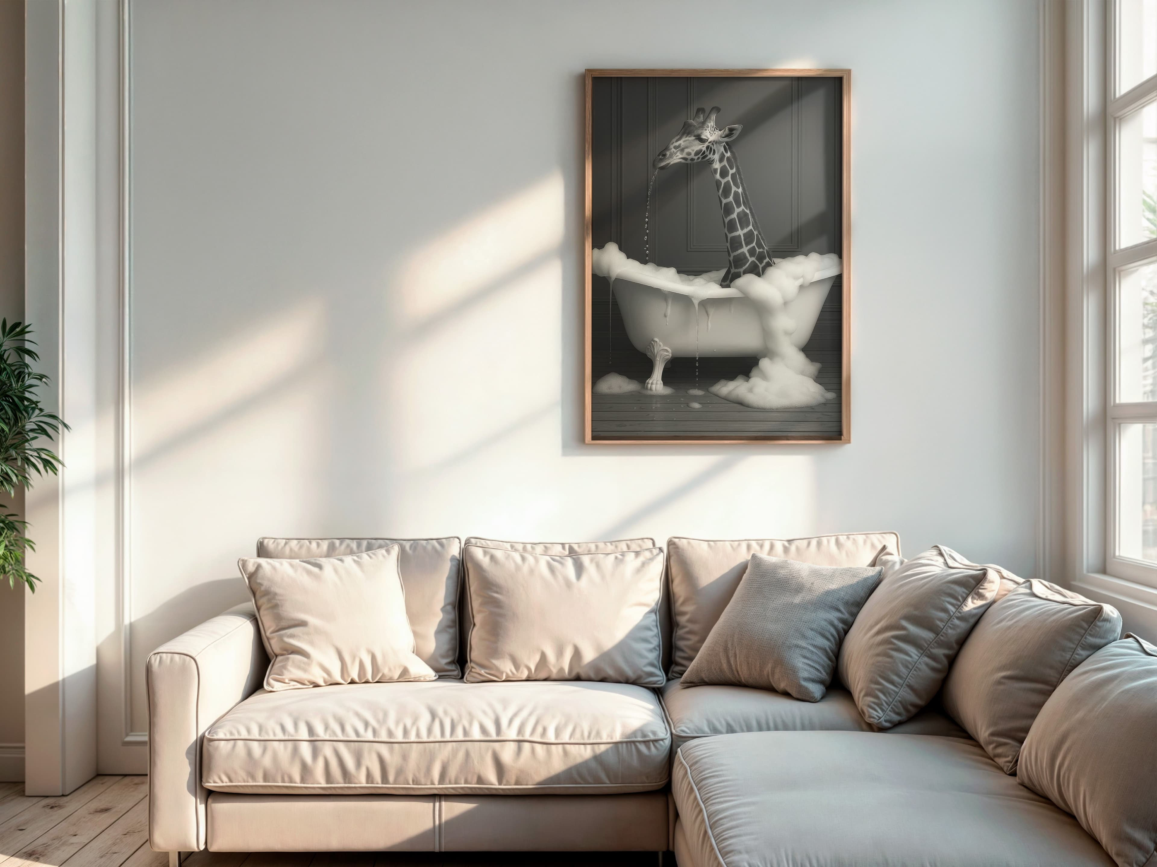 Giraffe Bathtub Print