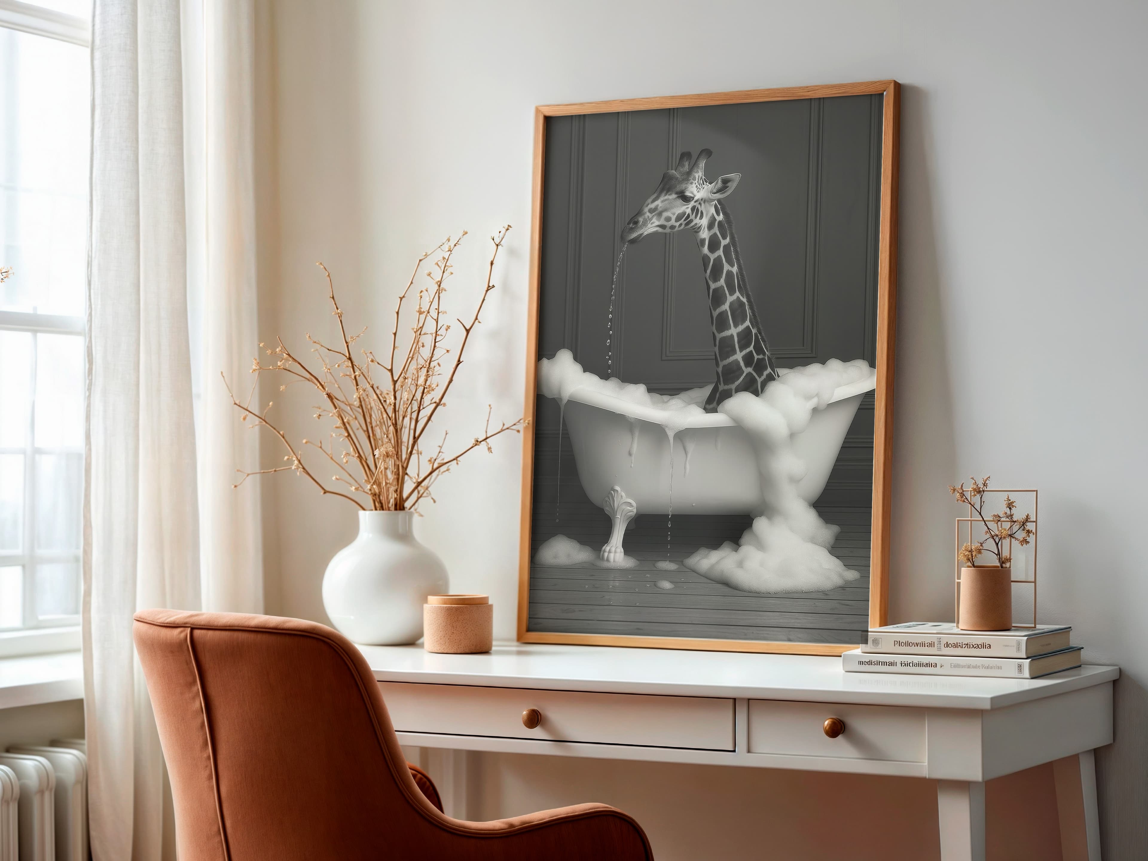 Giraffe Bathtub Print