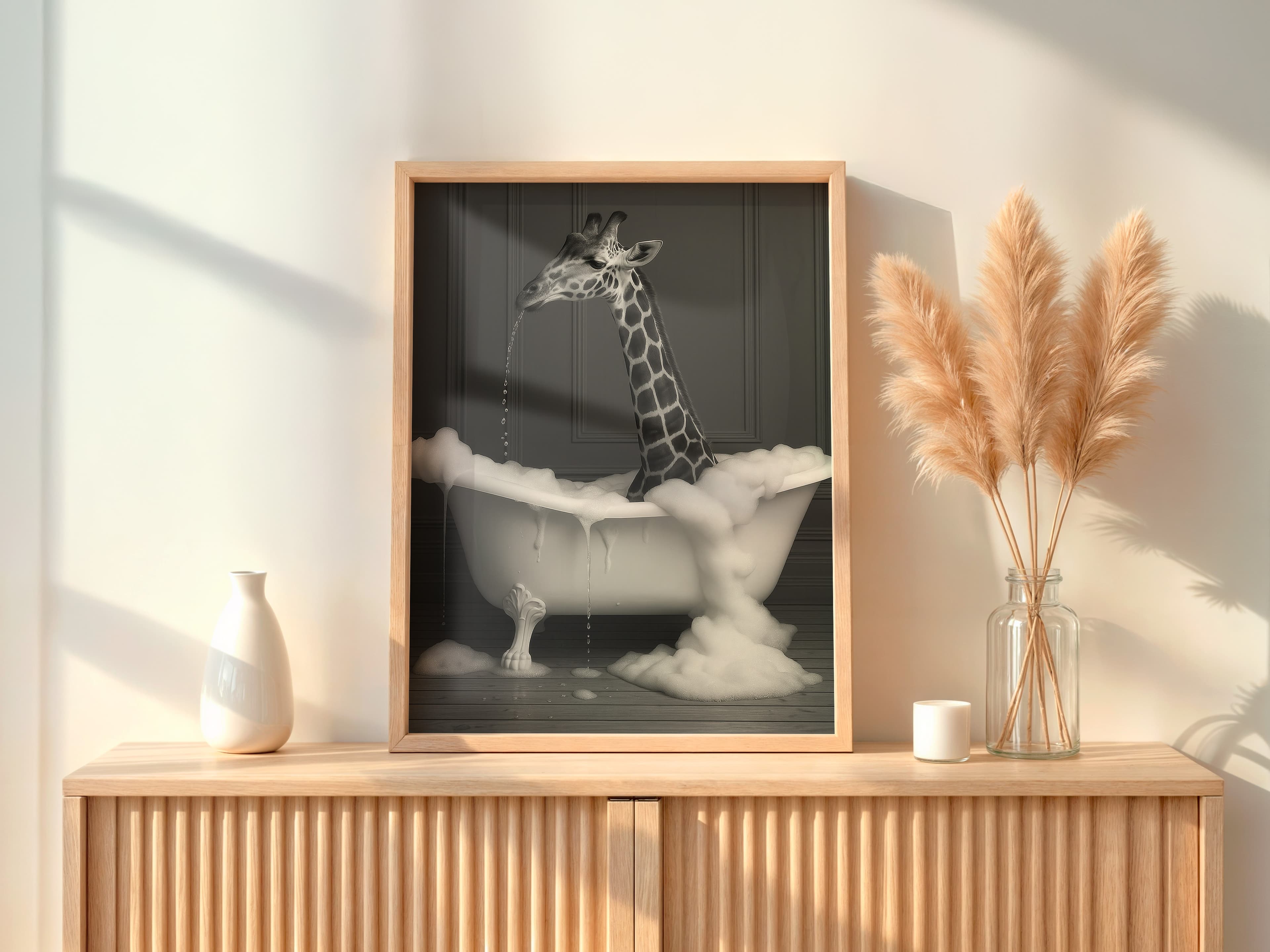 Giraffe Bathtub Print