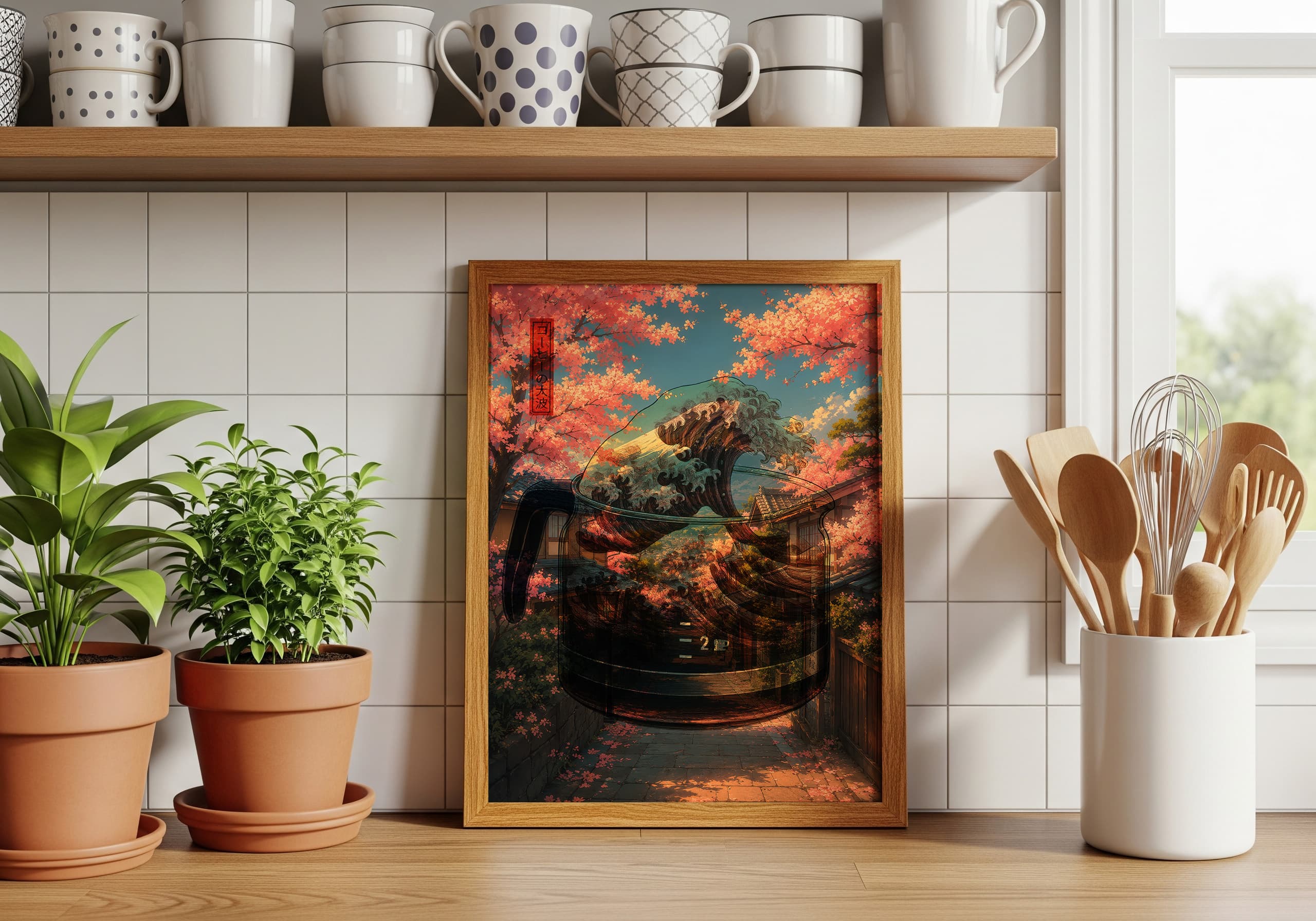 Cherry Blossom Street Mount Fuji Print