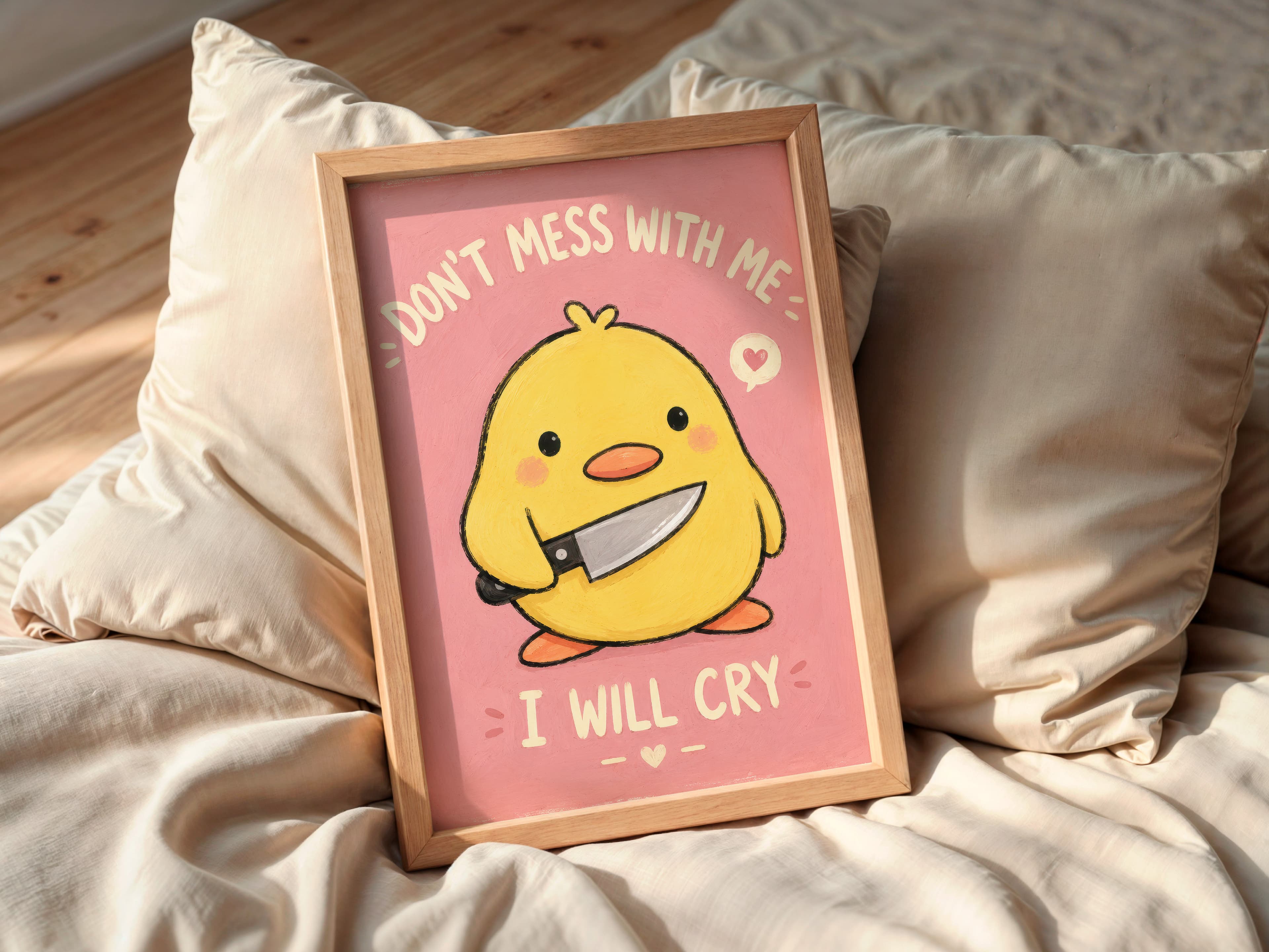 Pink Chick Meme Print
