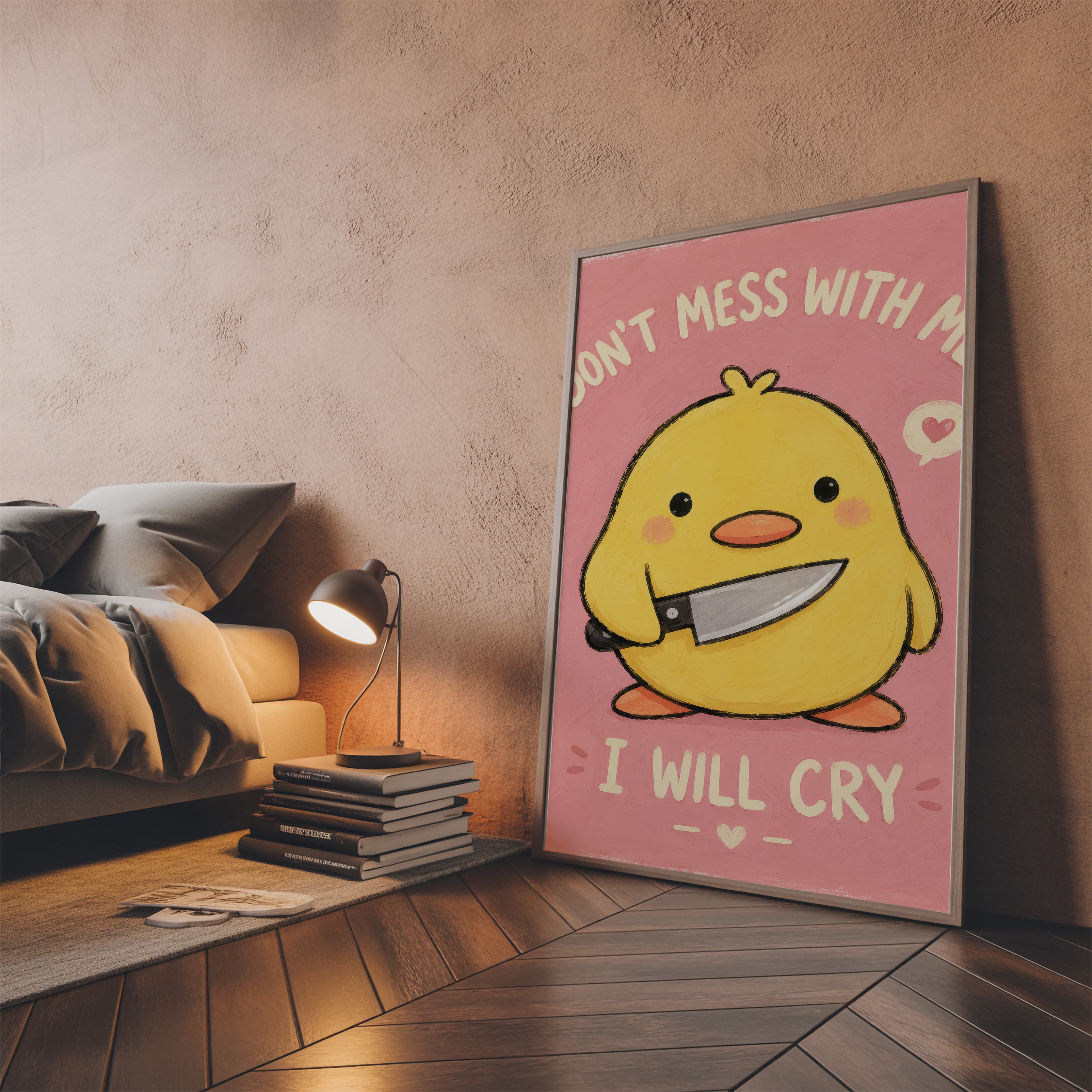 Pink Chick Meme Print