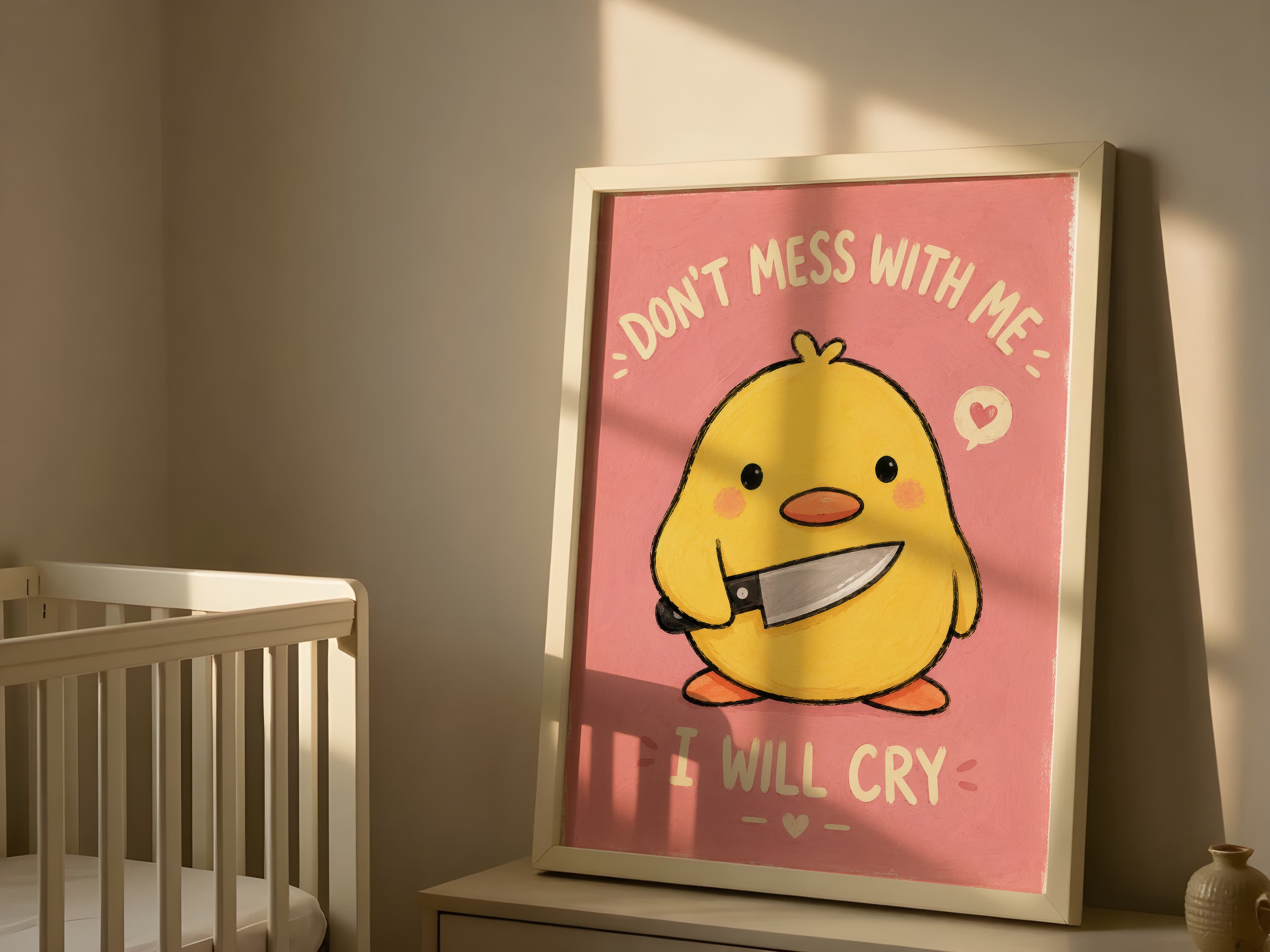 Pink Chick Meme Print