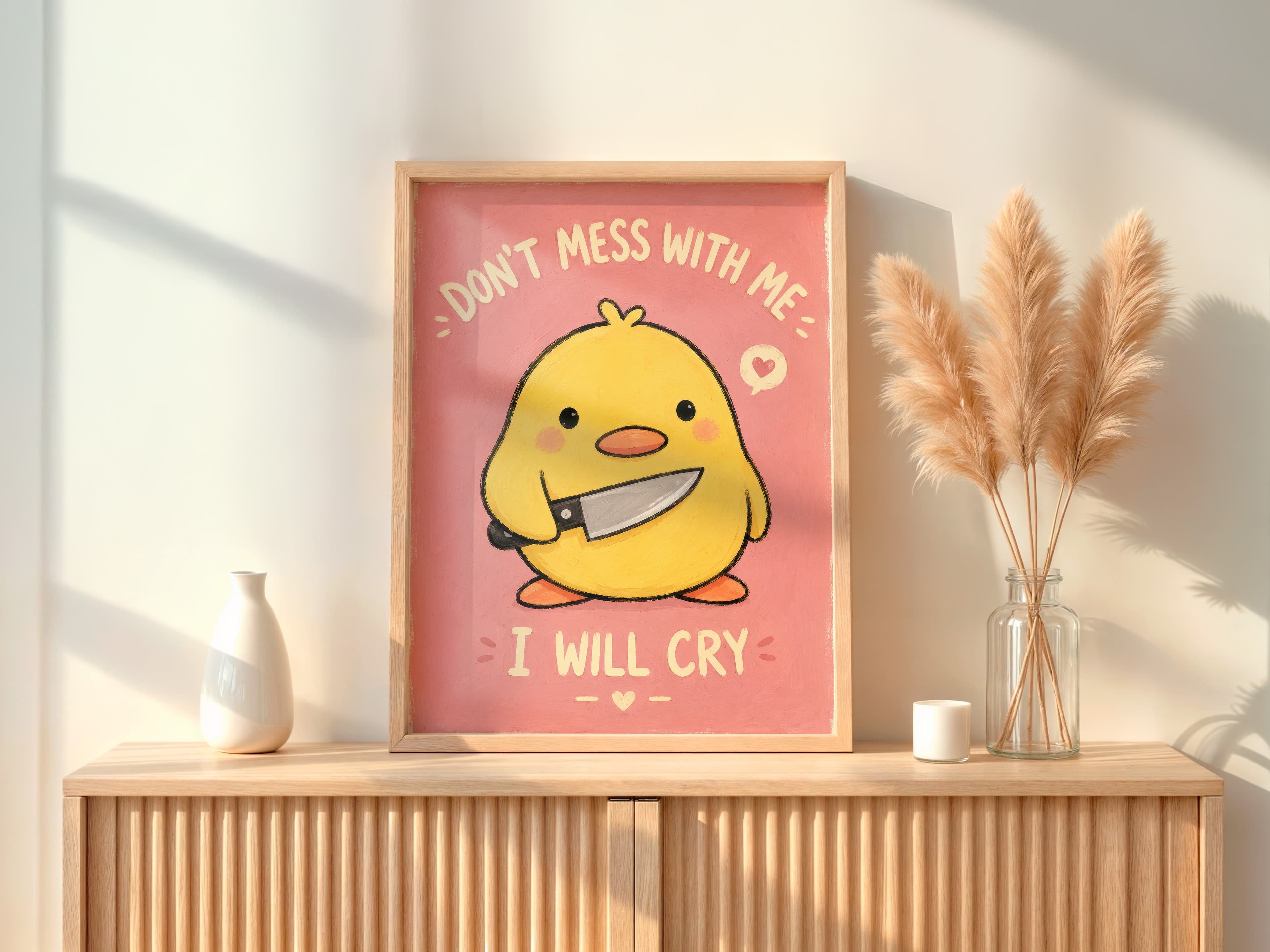 Pink Chick Meme Print