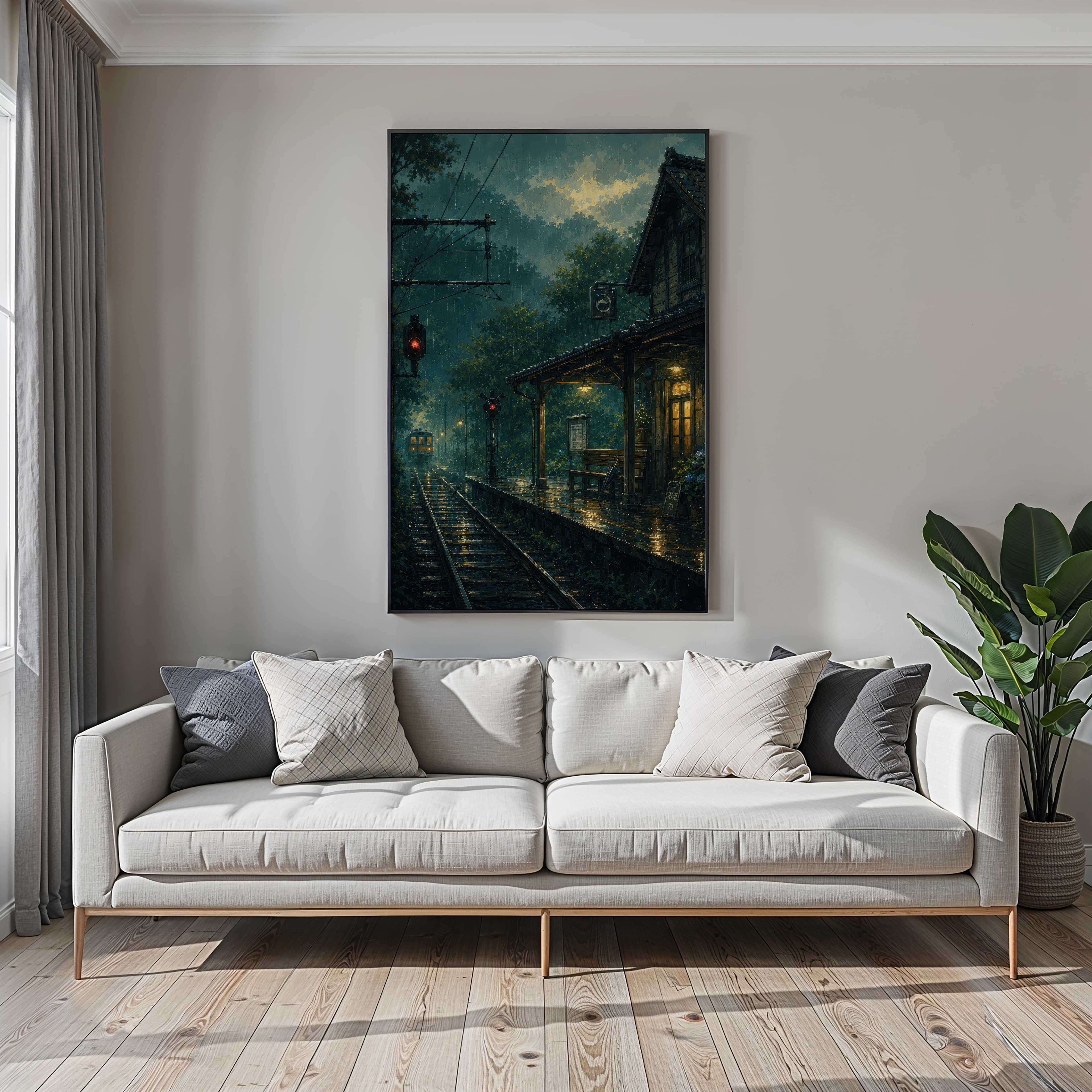 Rainy Train Station Print