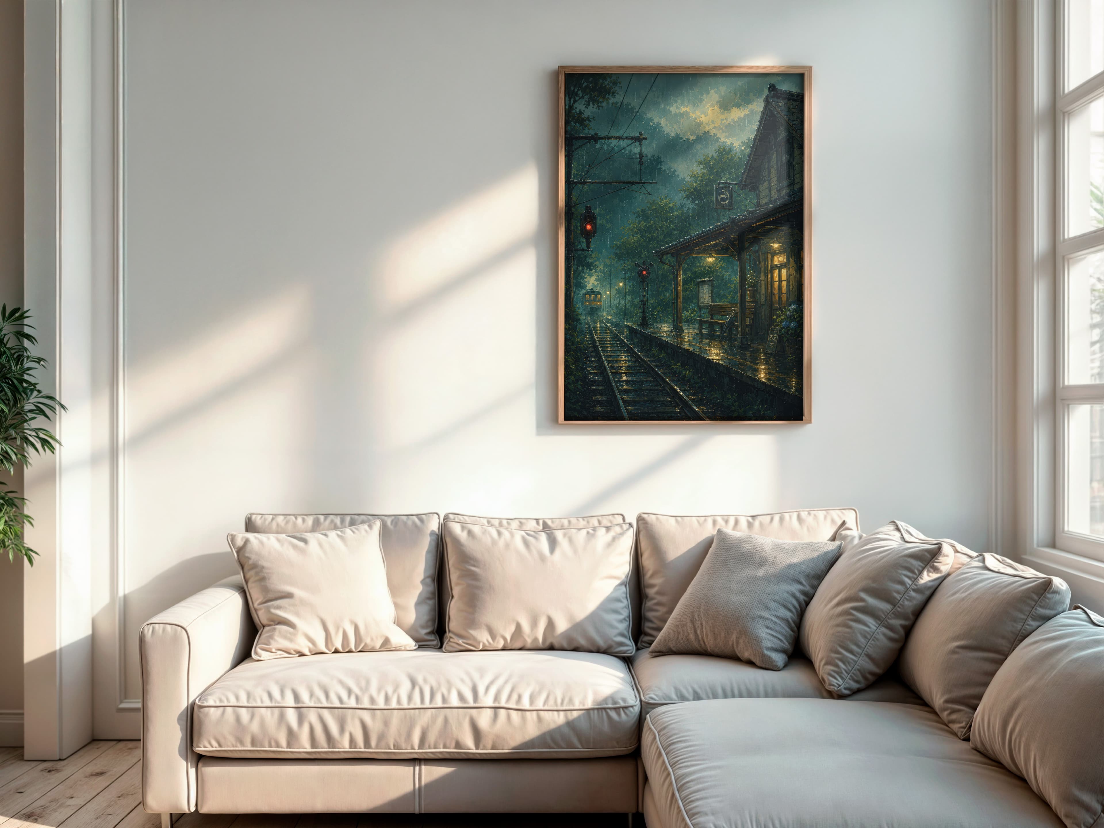 Rainy Train Station Print