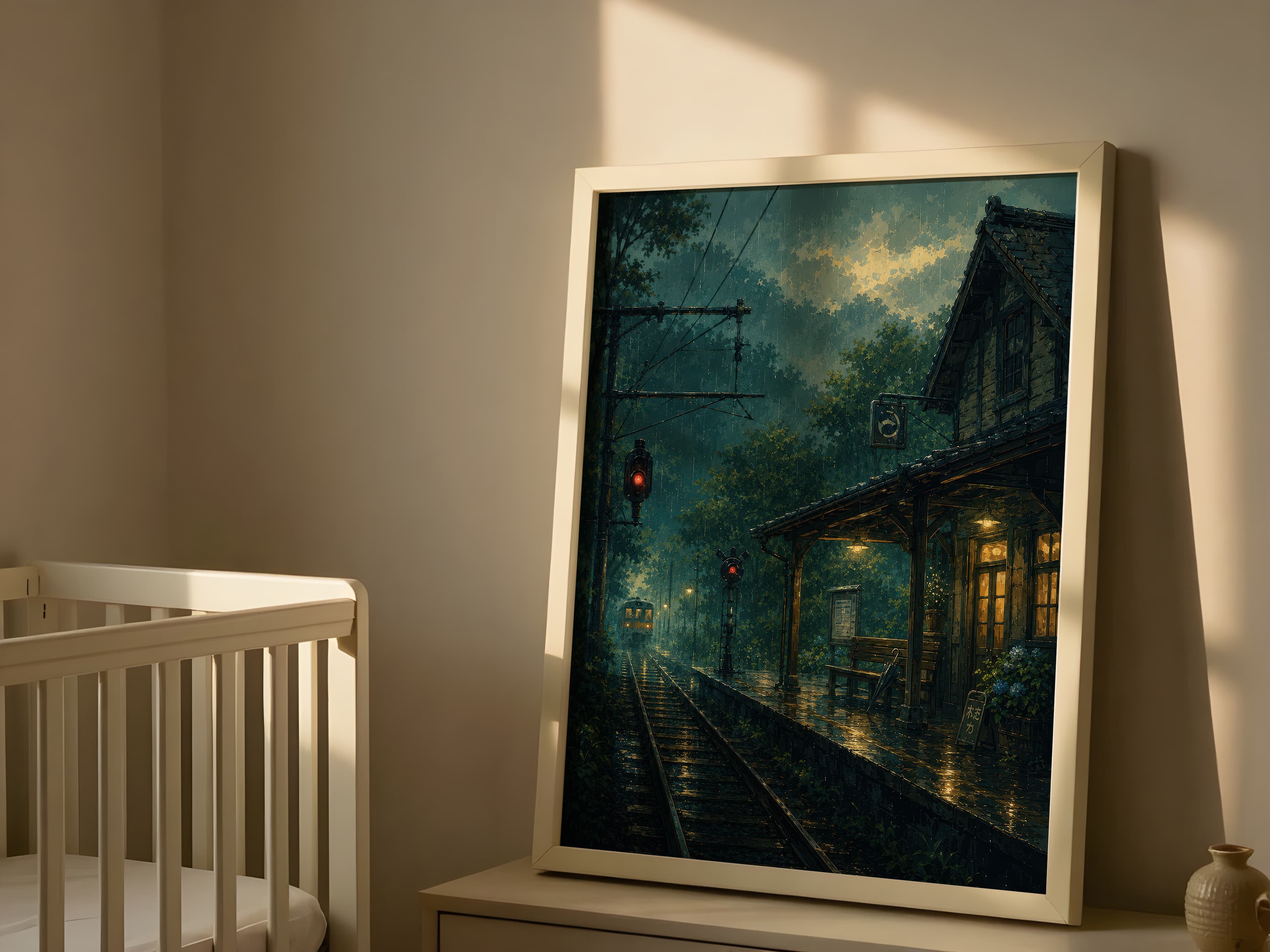 Rainy Train Station Print