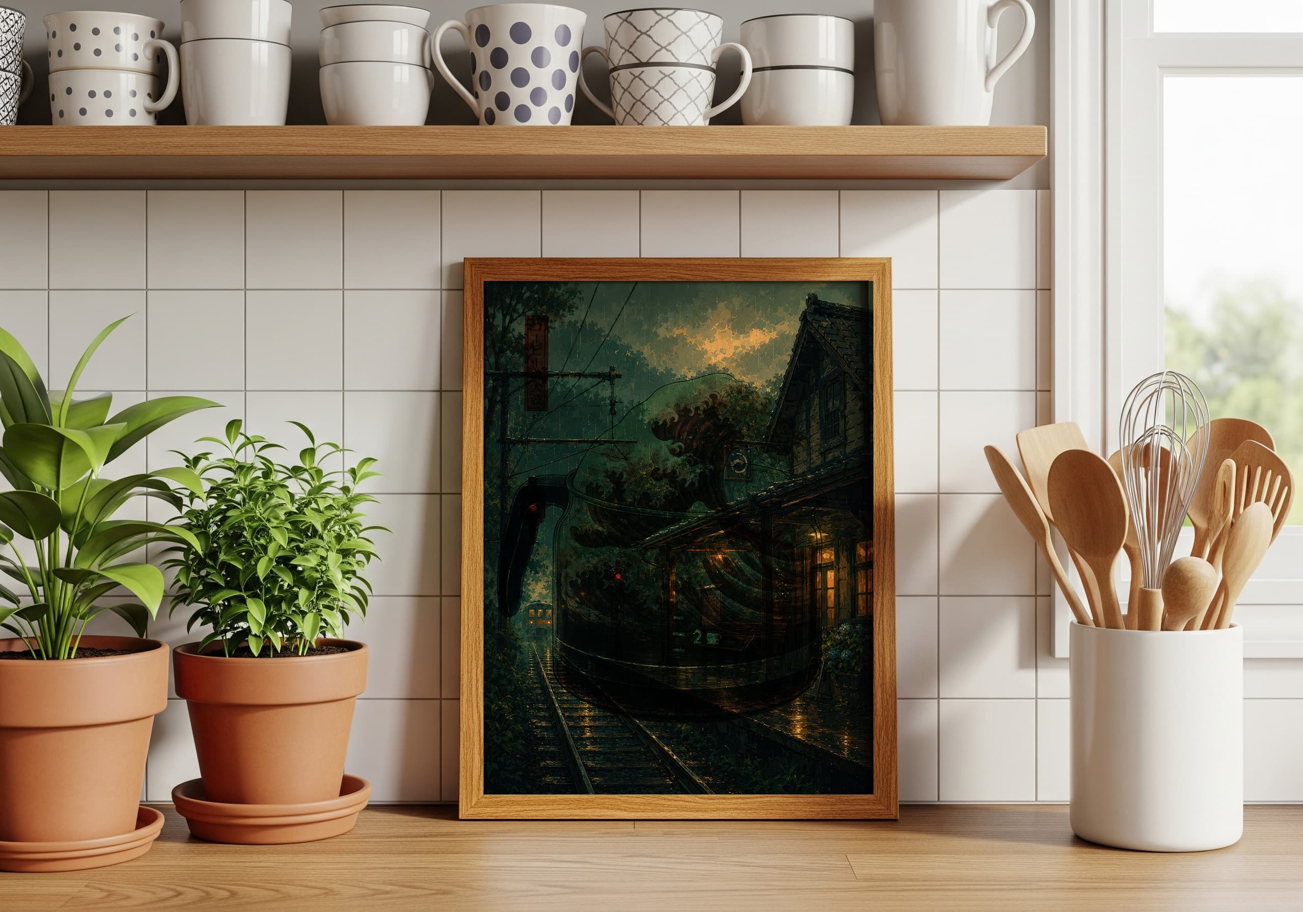 Rainy Train Station Print