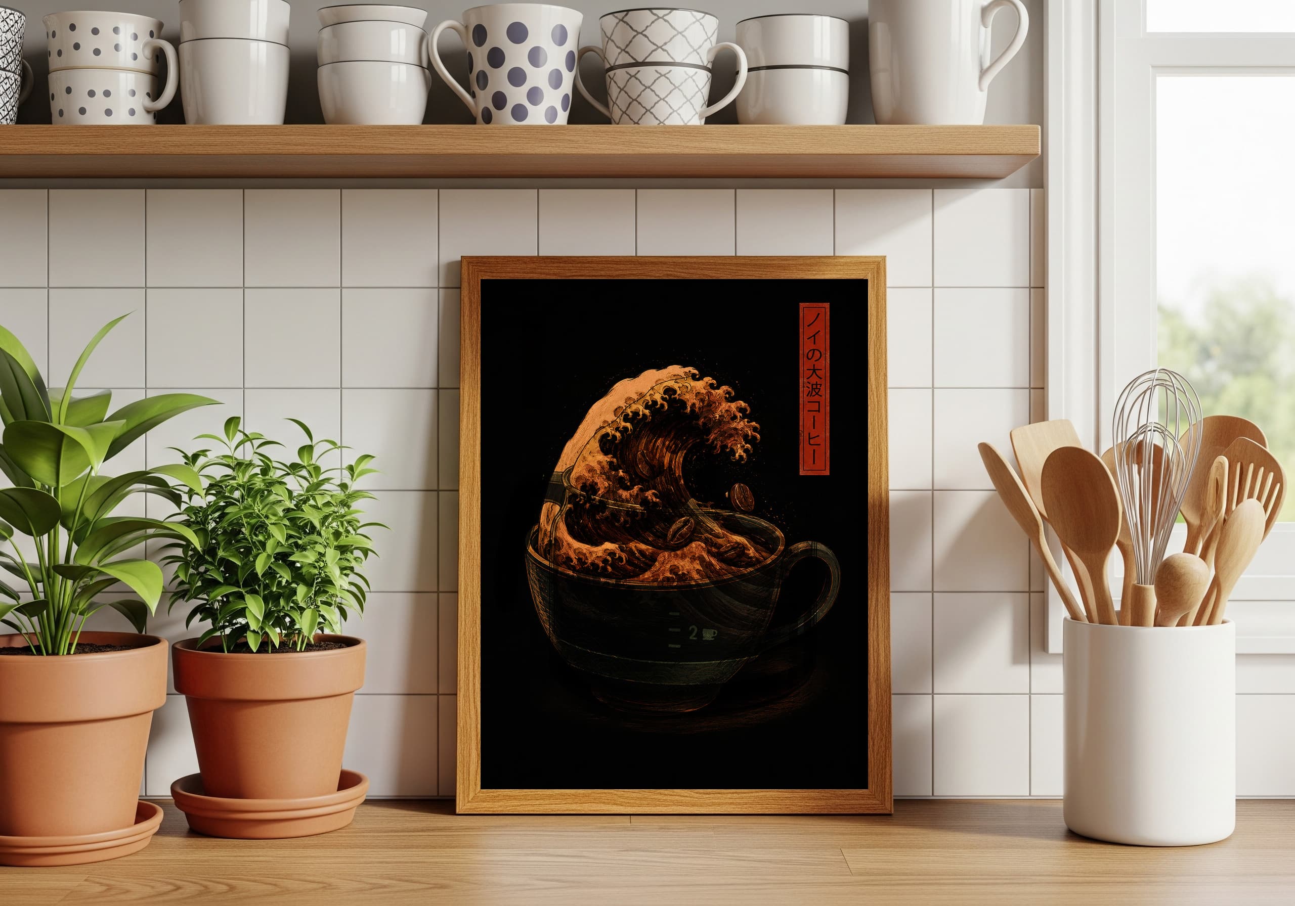 Coffee Wave Print