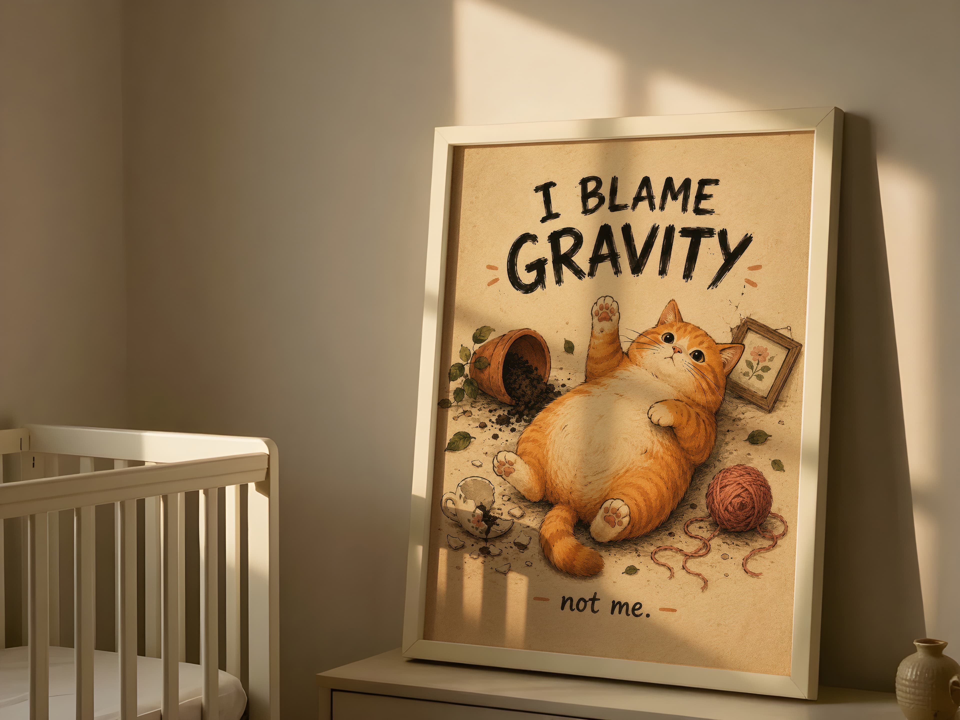 Chubby Cat Bathroom Poster
