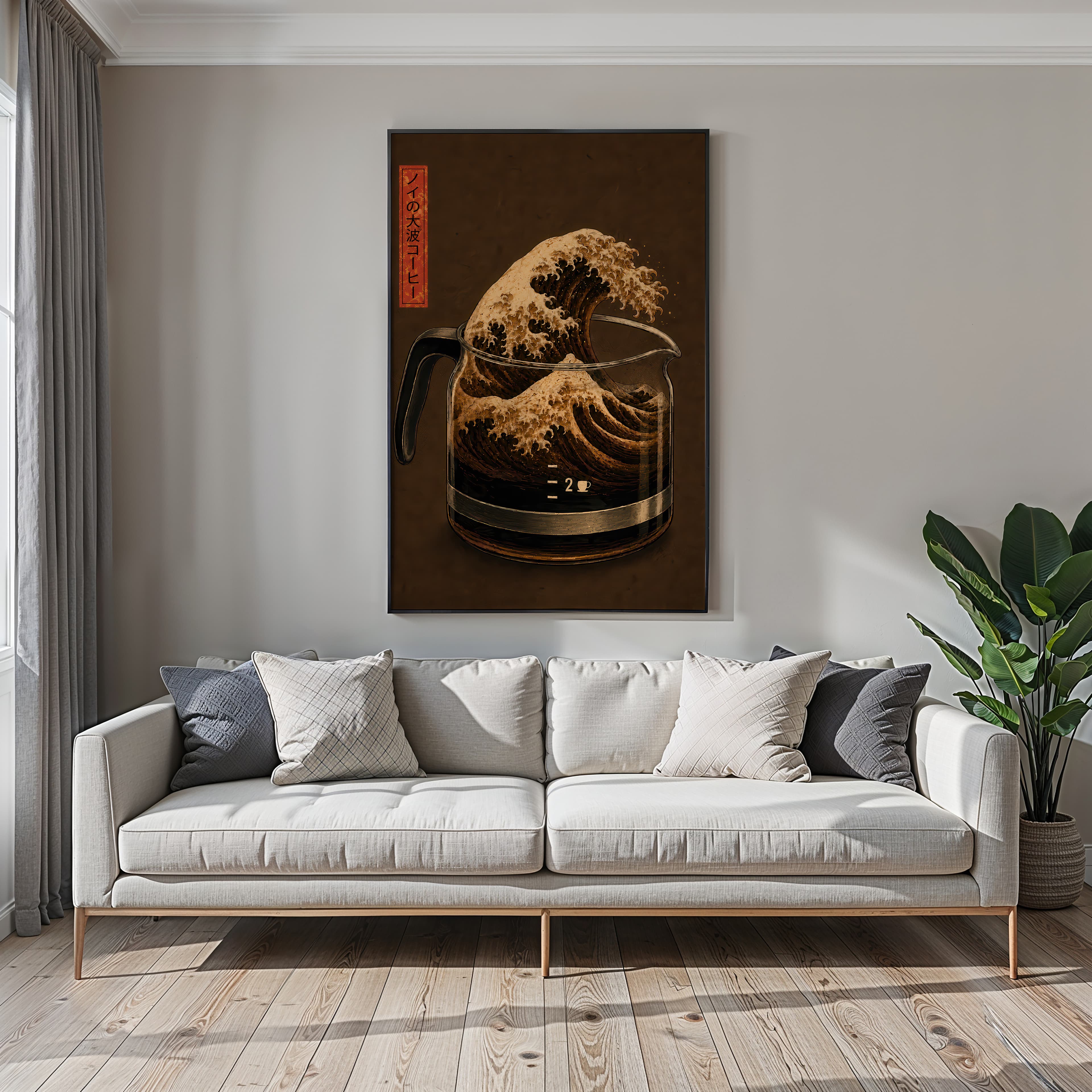 Japanese Wave Coffee Print